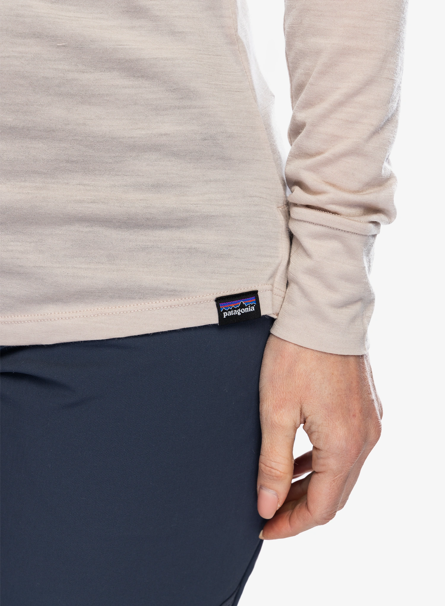 Džemperis moterims Patagonia L/S Cap Cool Merino Graphic - fitz roy strata/shroom taupe