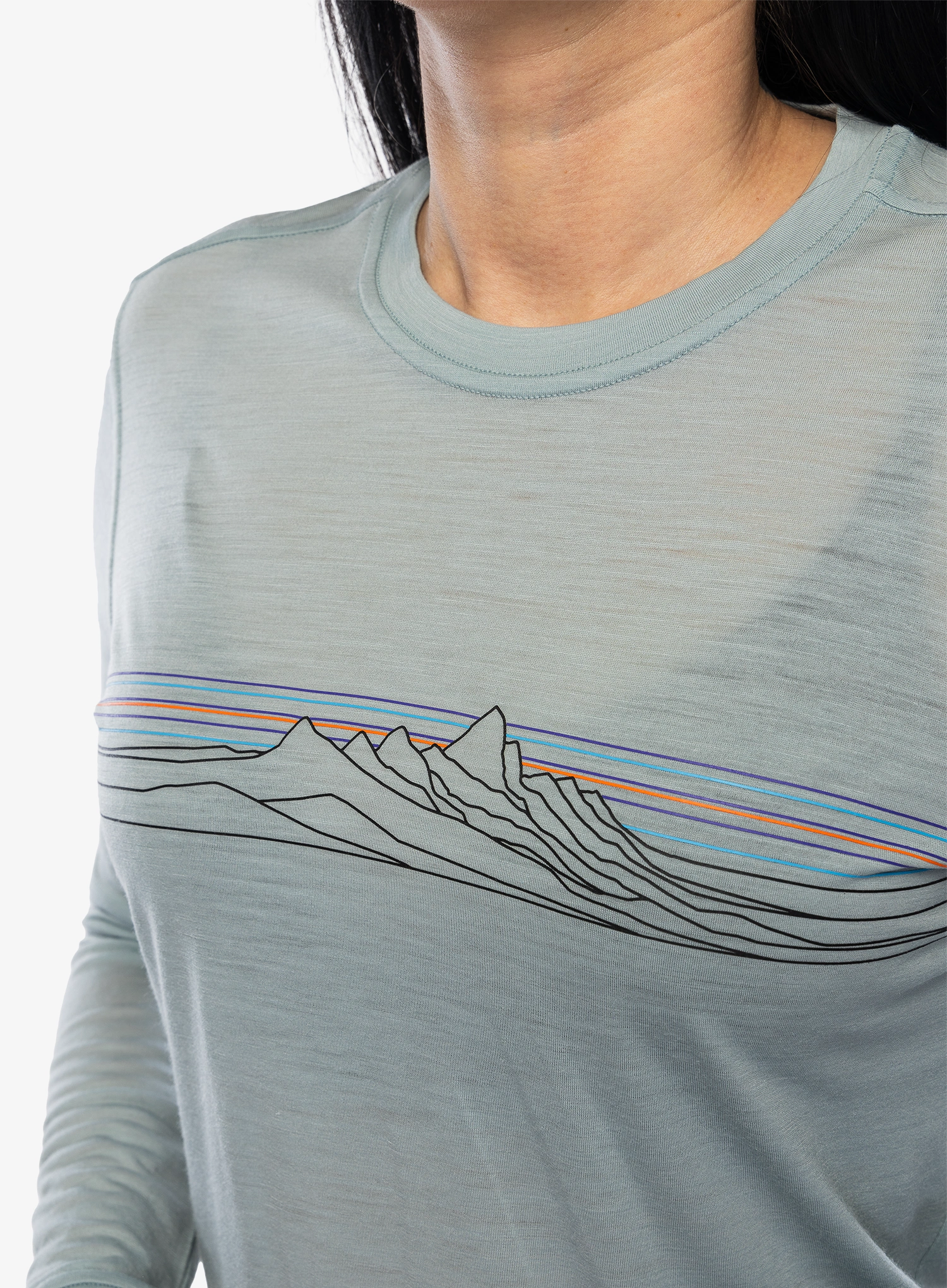 Džemperis moterims Patagonia L/S Cap Cool Merino Graphic - strata stripe/thermal blue