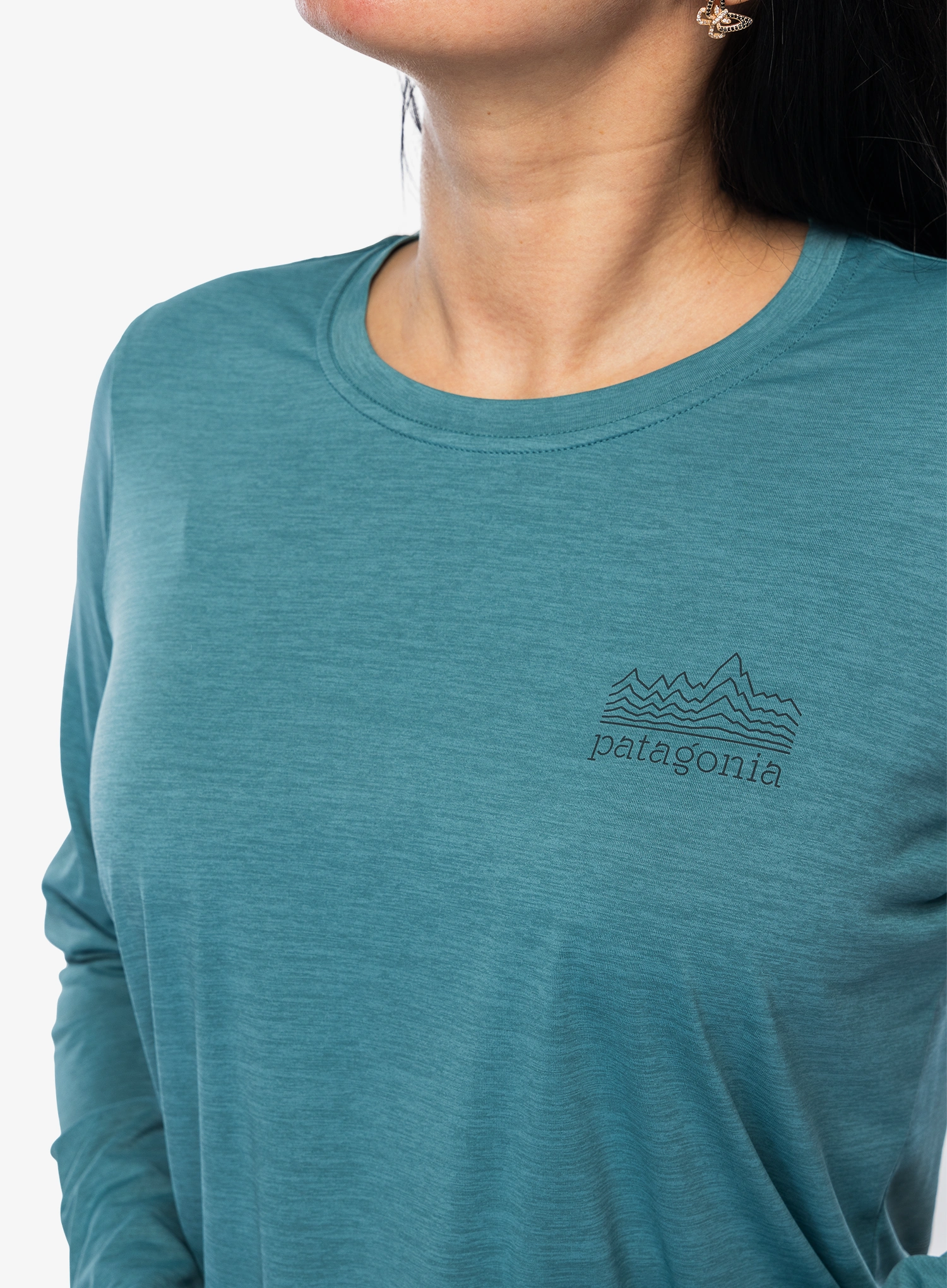 Džemperis moterims Patagonia L/S Capilene Cool Daily Graphic Shirt - strataspire/wetland blue