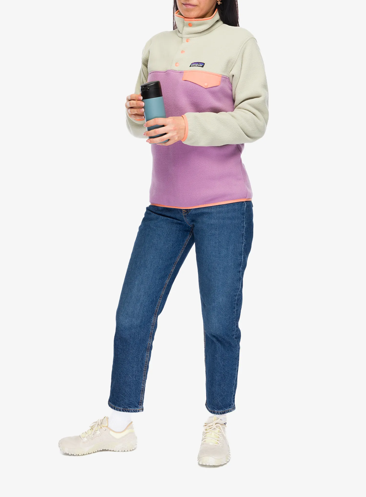Džemperis moterims Patagonia Lightweight Synch Snap-T Pullover - light violet