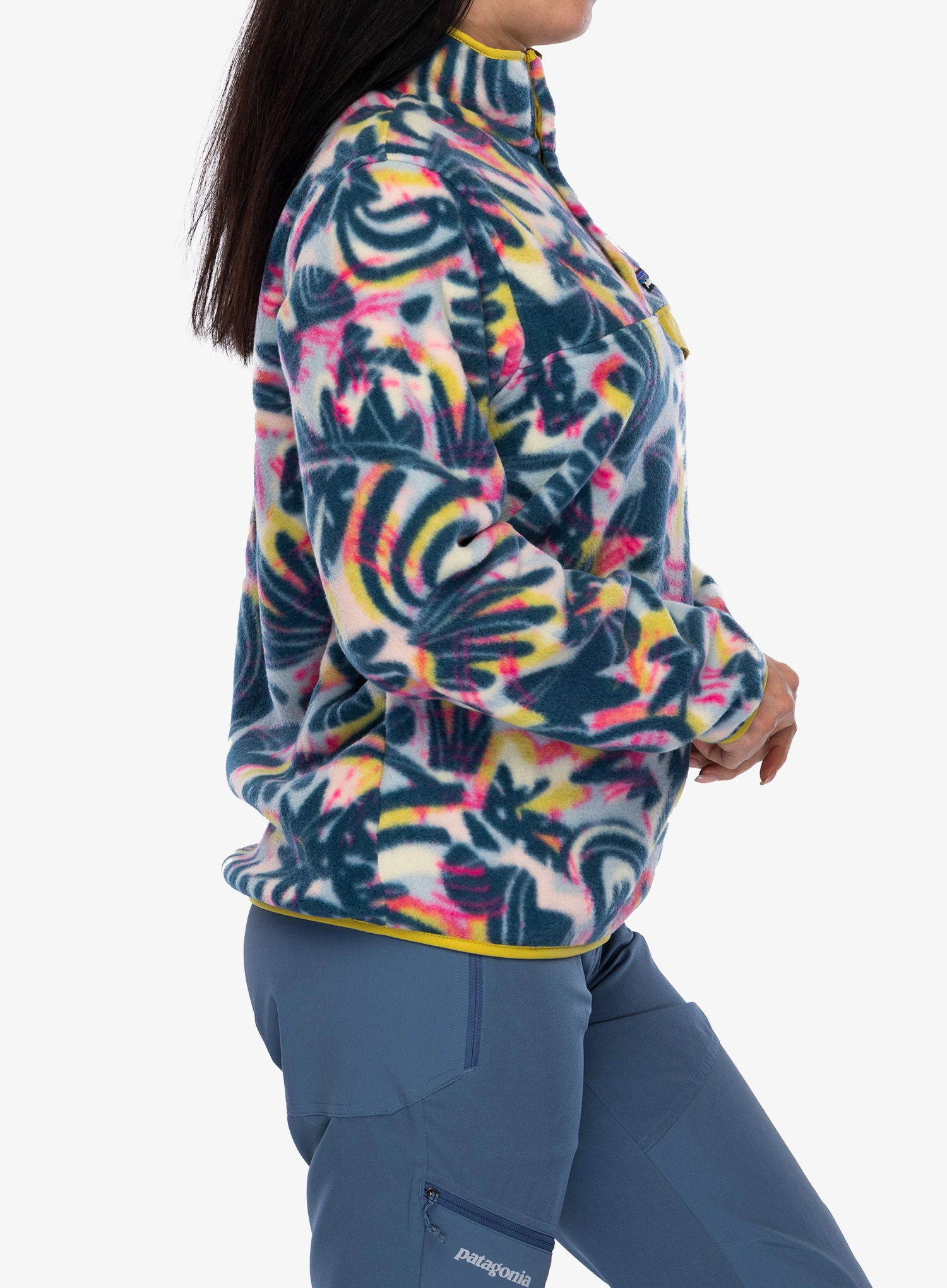 Džemperis moterims Patagonia Lightweight Synch Snap-T Pullover - wild botanist/tidal teal