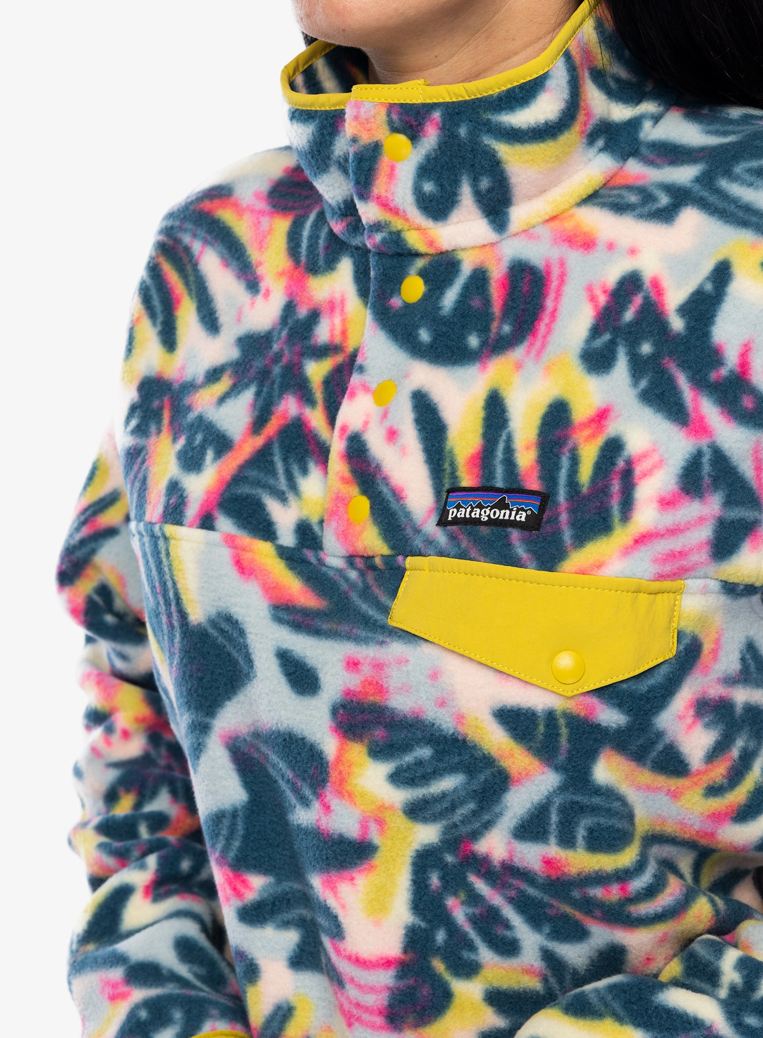 Džemperis moterims Patagonia Lightweight Synch Snap-T Pullover - wild botanist/tidal teal