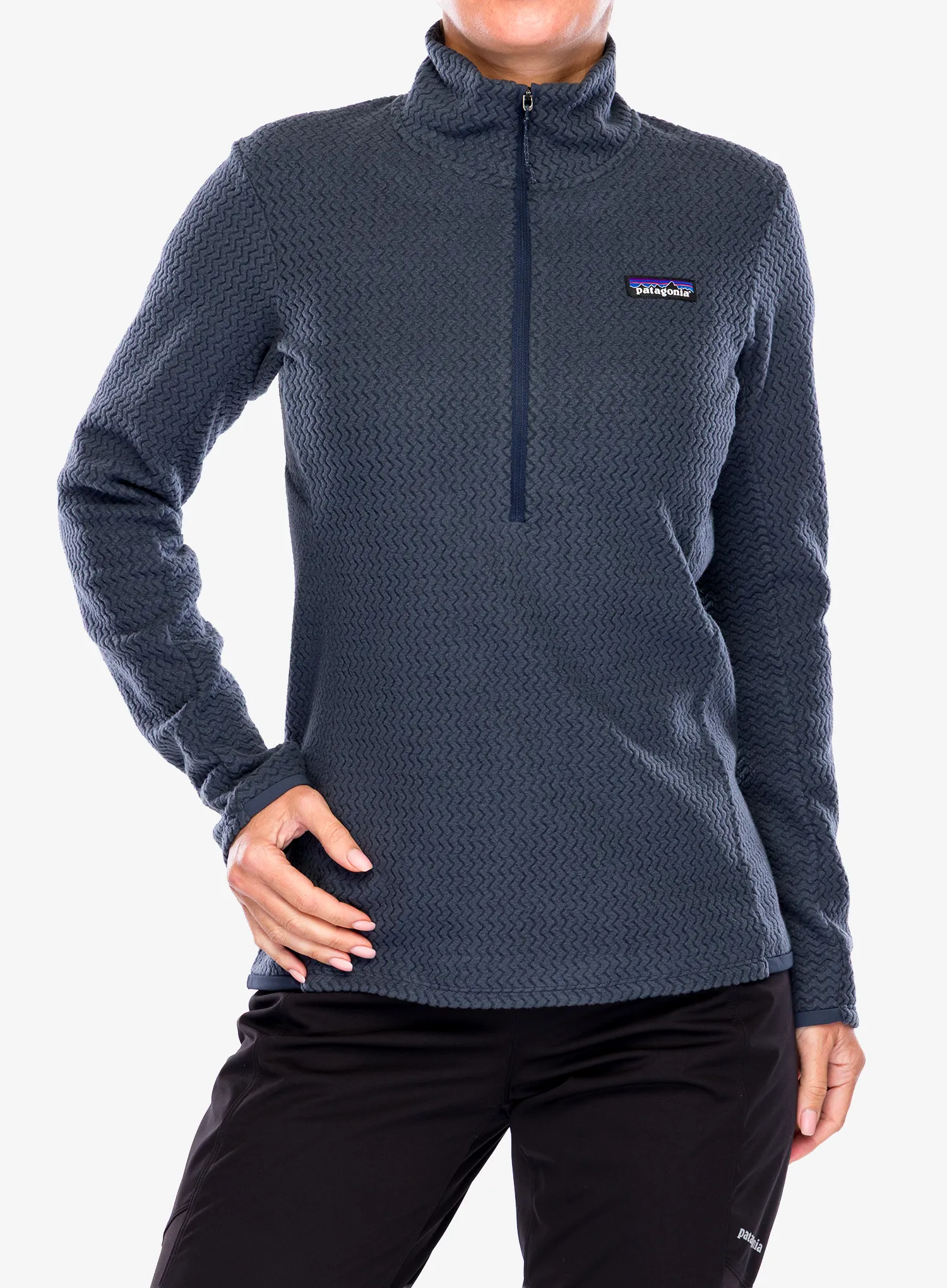 Džemperis moterims Patagonia R1 Air Zip Neck - smolder blue