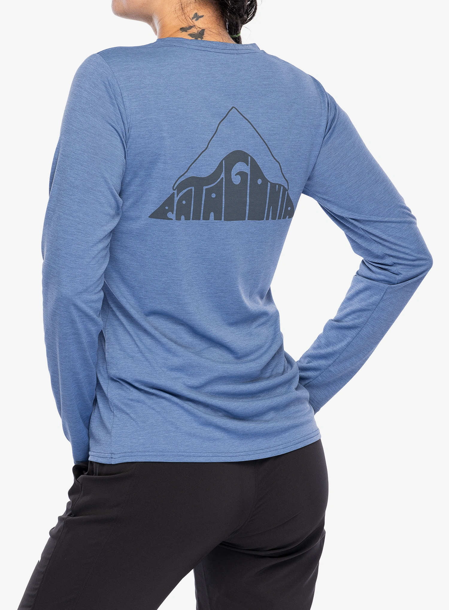 Džemperis moterims Patagonia L/S Cap Cool Daily Graphic Shirt Lands - driftways/current blue x-dye