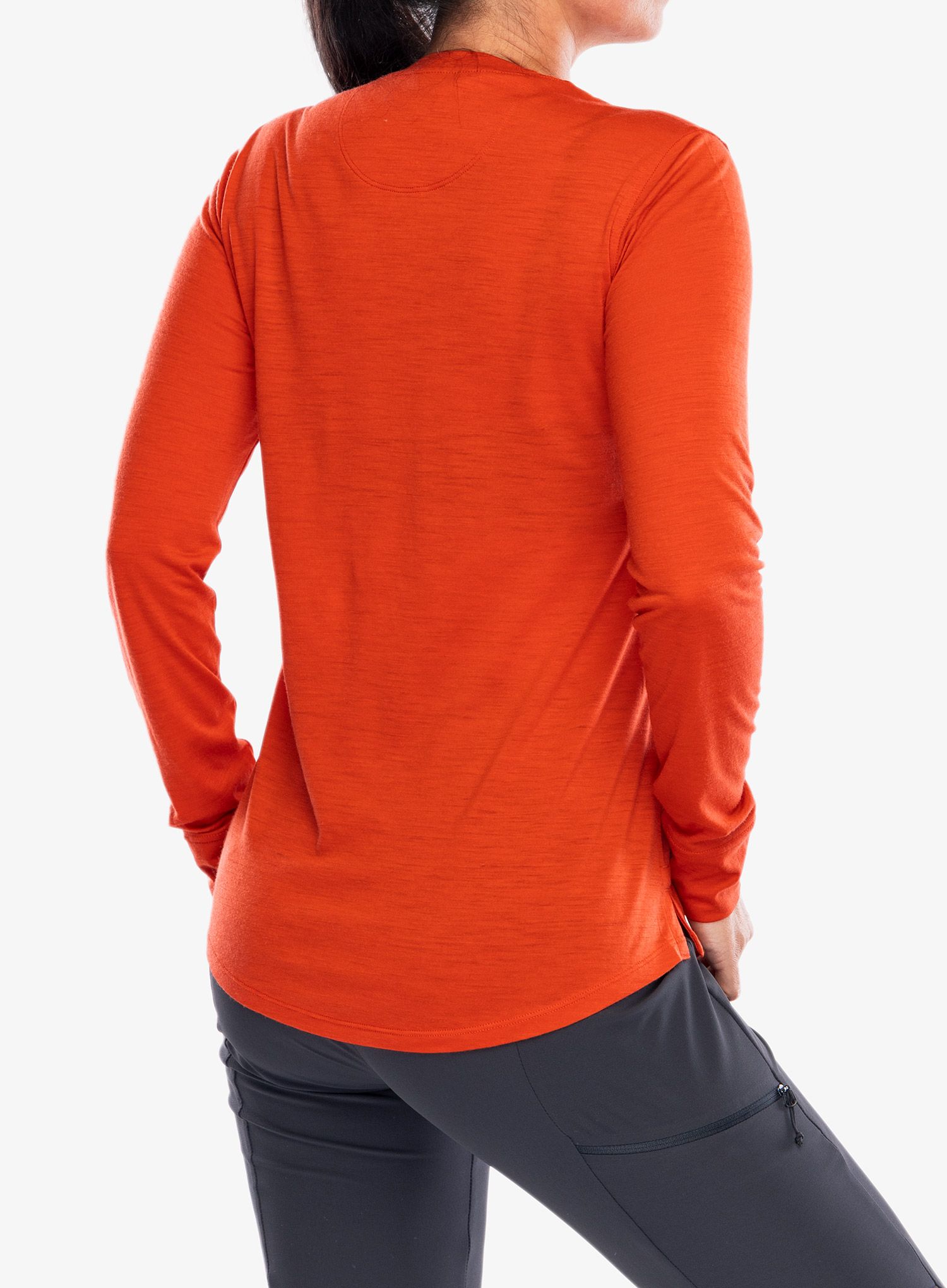 Džemperis moterims Patagonia L/S Cap Cool Merino Graphic - outline text logo madder red