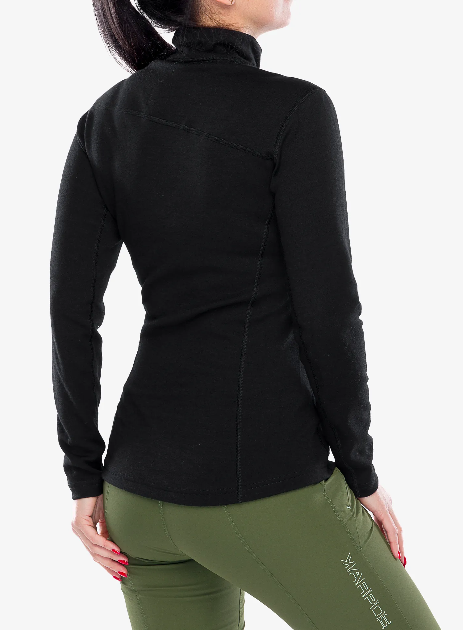 Džemperis moterims Sensor Merino Upper Sweatshirt Halfzip - black