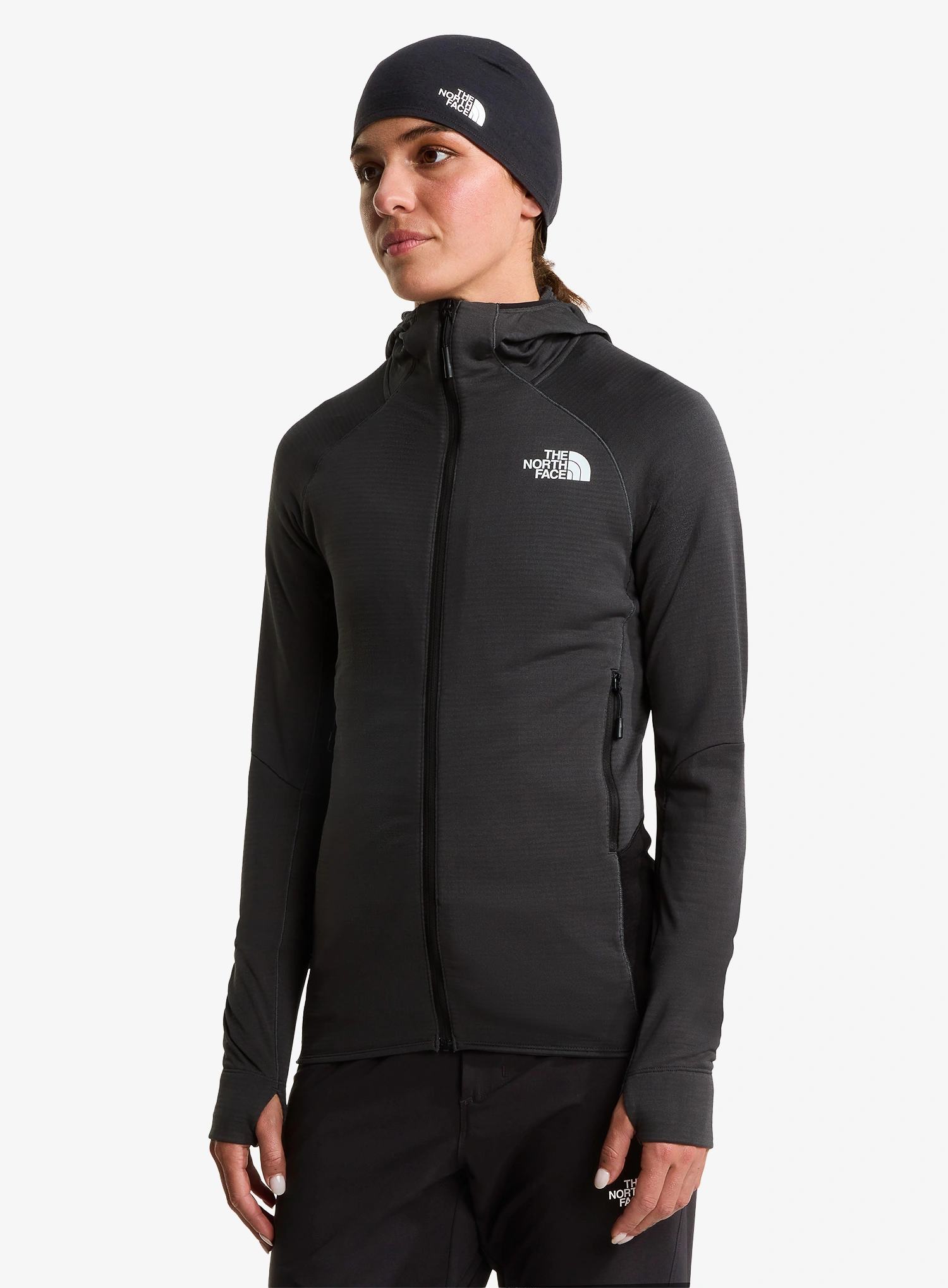Džemperis moterims The North Face Bolt Polartec Hoodie - asphalt grey/tnf black