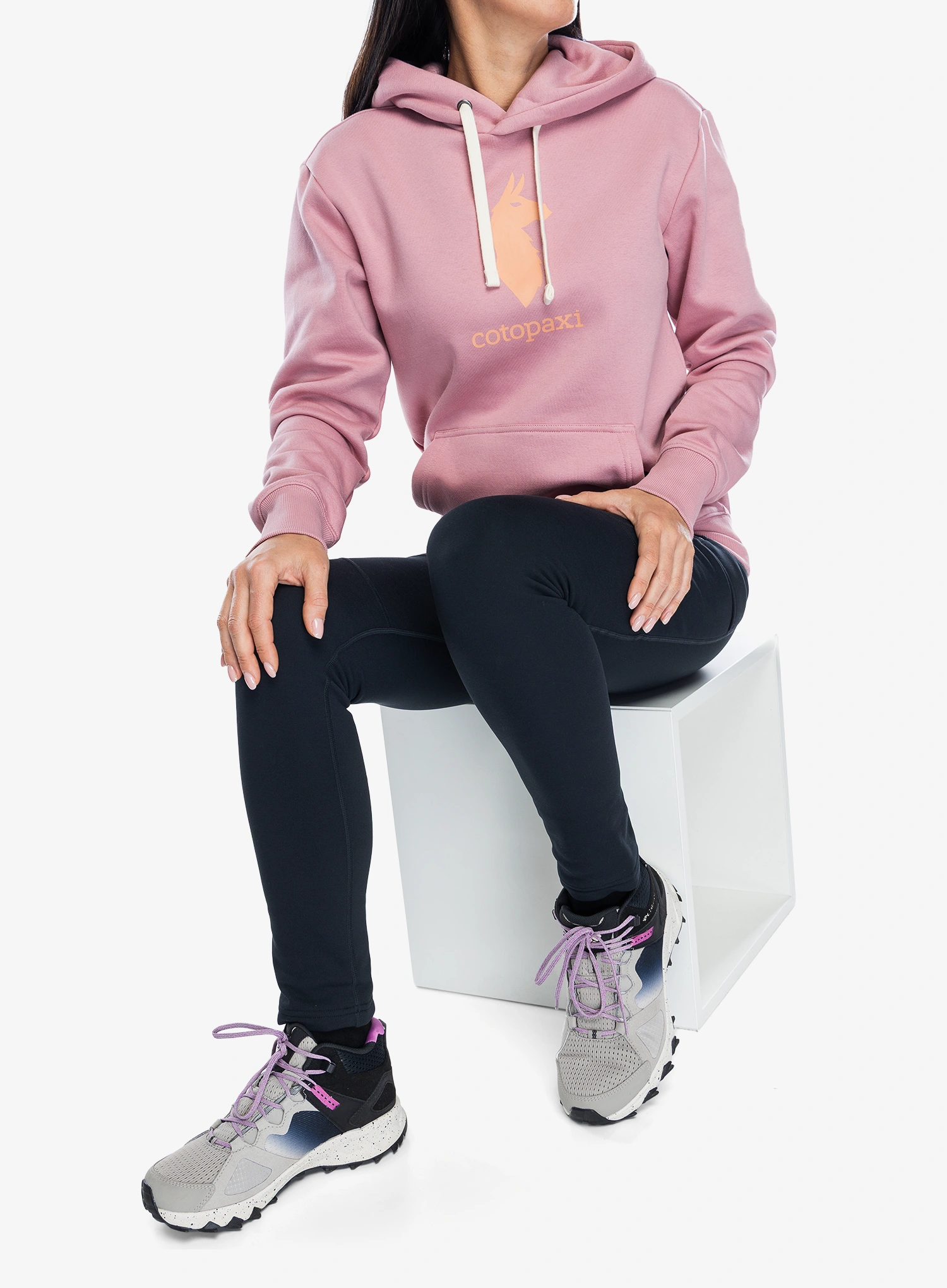 Moteriškas džemperis su gobtuvu Cotopaxi Llama Pullover Hoodie - rose