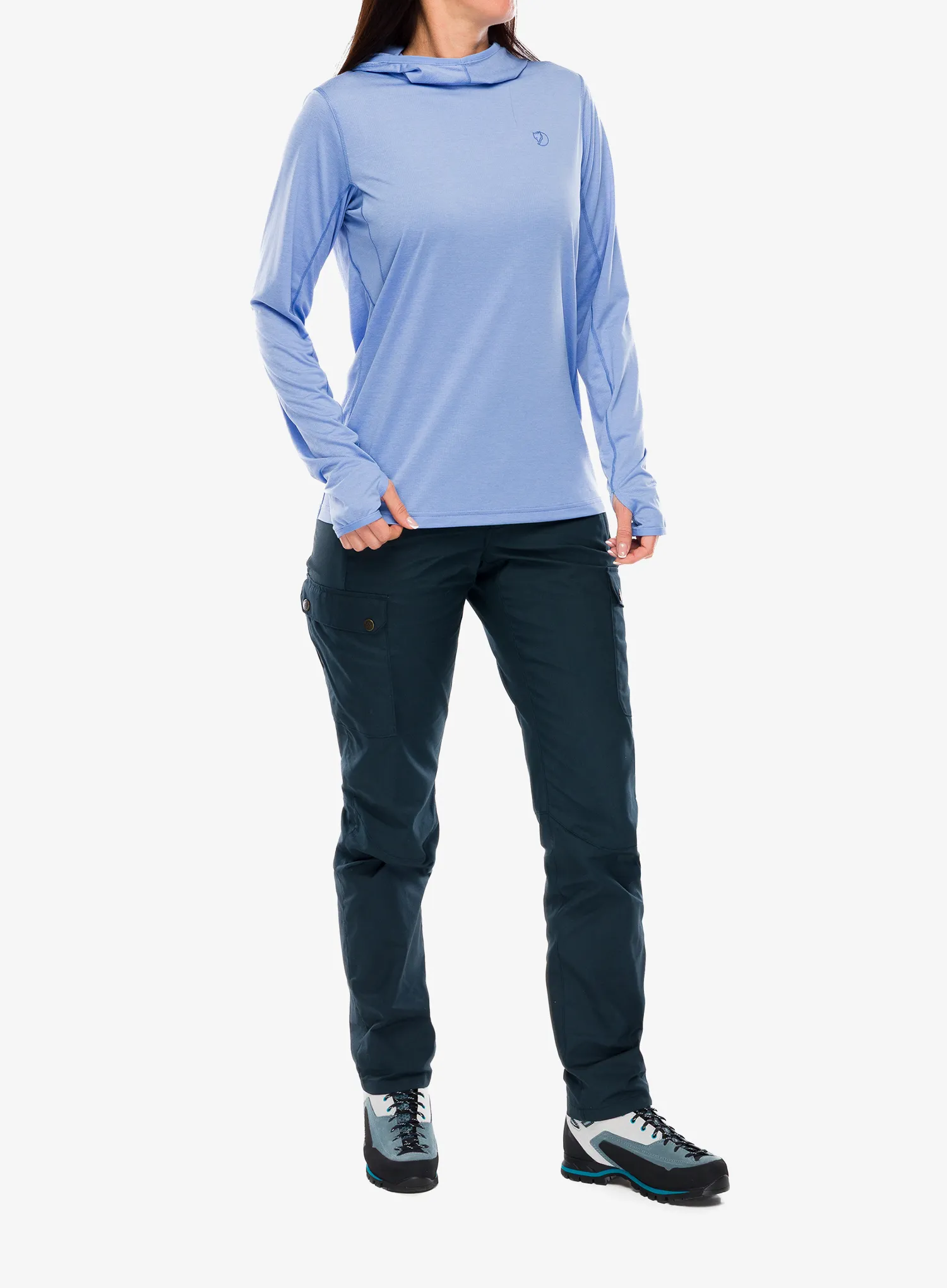 Moteriškas džemperis su gobtuvu Fjallraven Abisko Sun-hoodie - ultramarine
