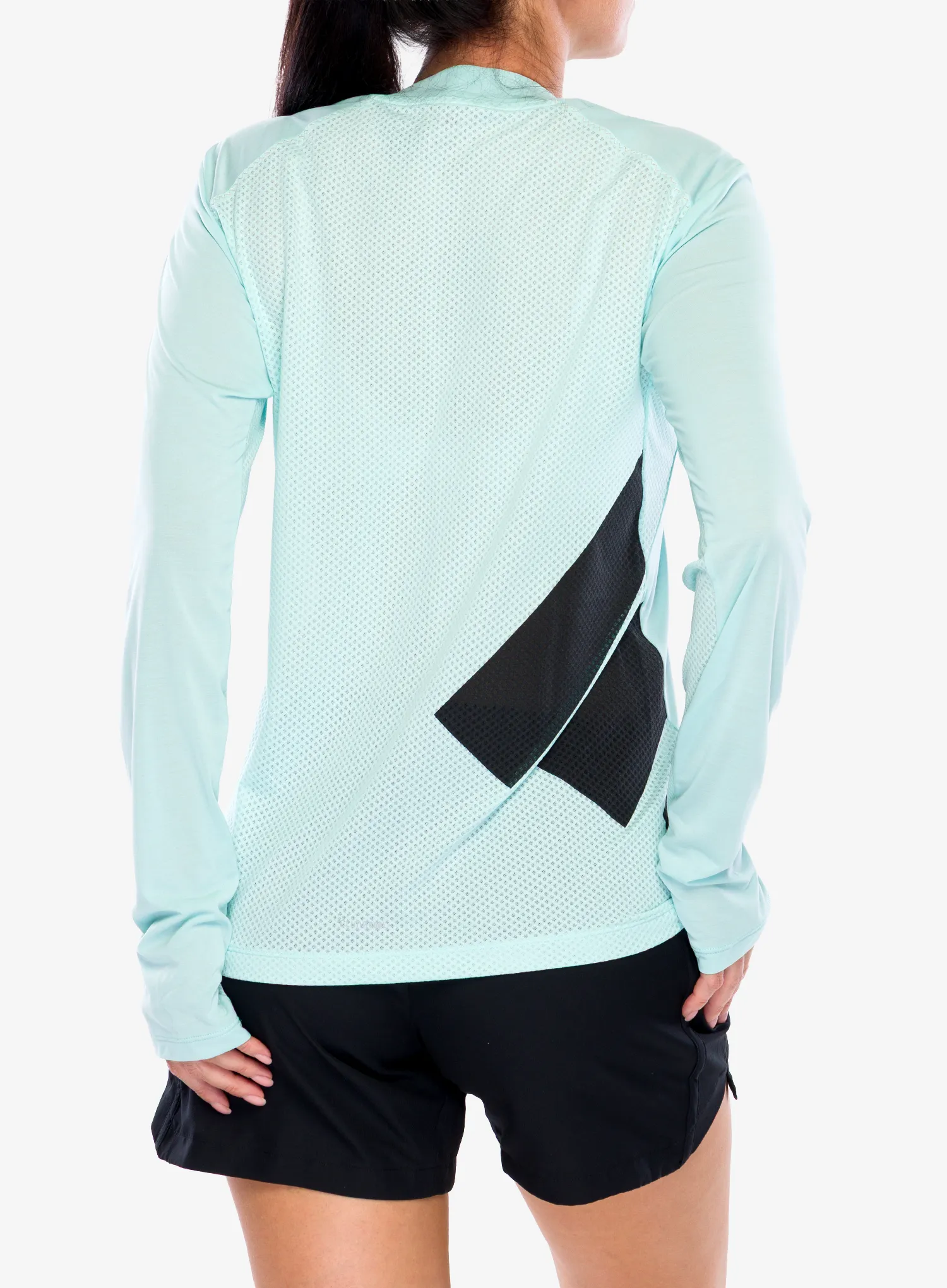 Moteriškas džemperis bėgimui adidas TERREX  Xperior Climacool+ Long Sleeve - semi flash aqua