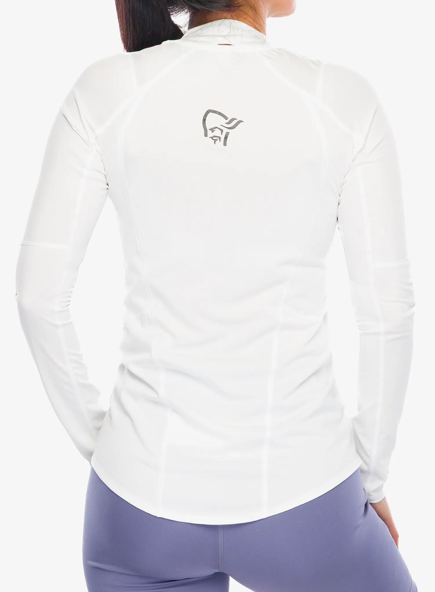 Moteriškas džemperis bėgimui Norrona Senja Equaliser Lightweight Long Sleeve - snow white