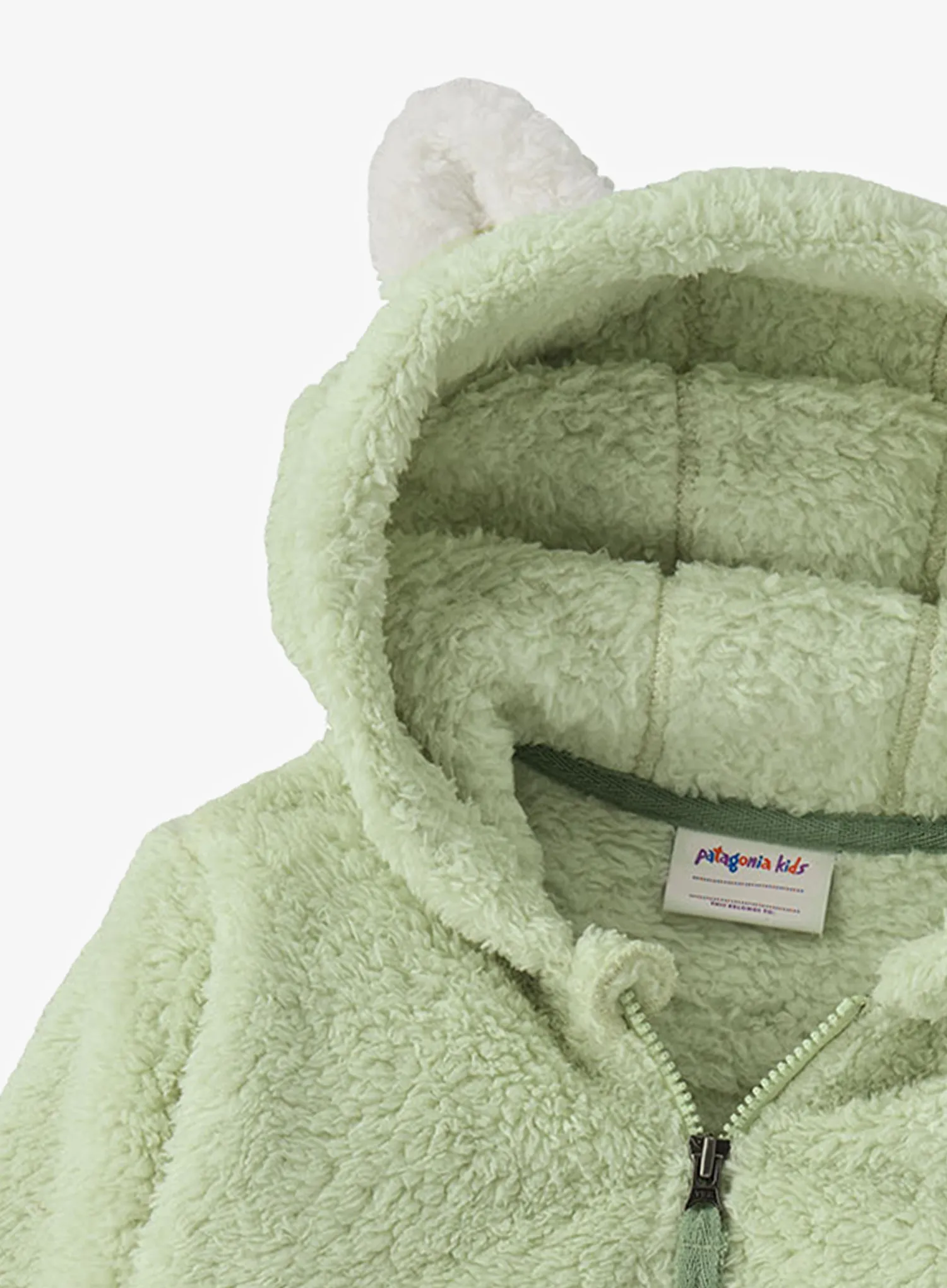 Vaikiškas džemperis Patagonia Baby Furry Friends Hoody - lichen green