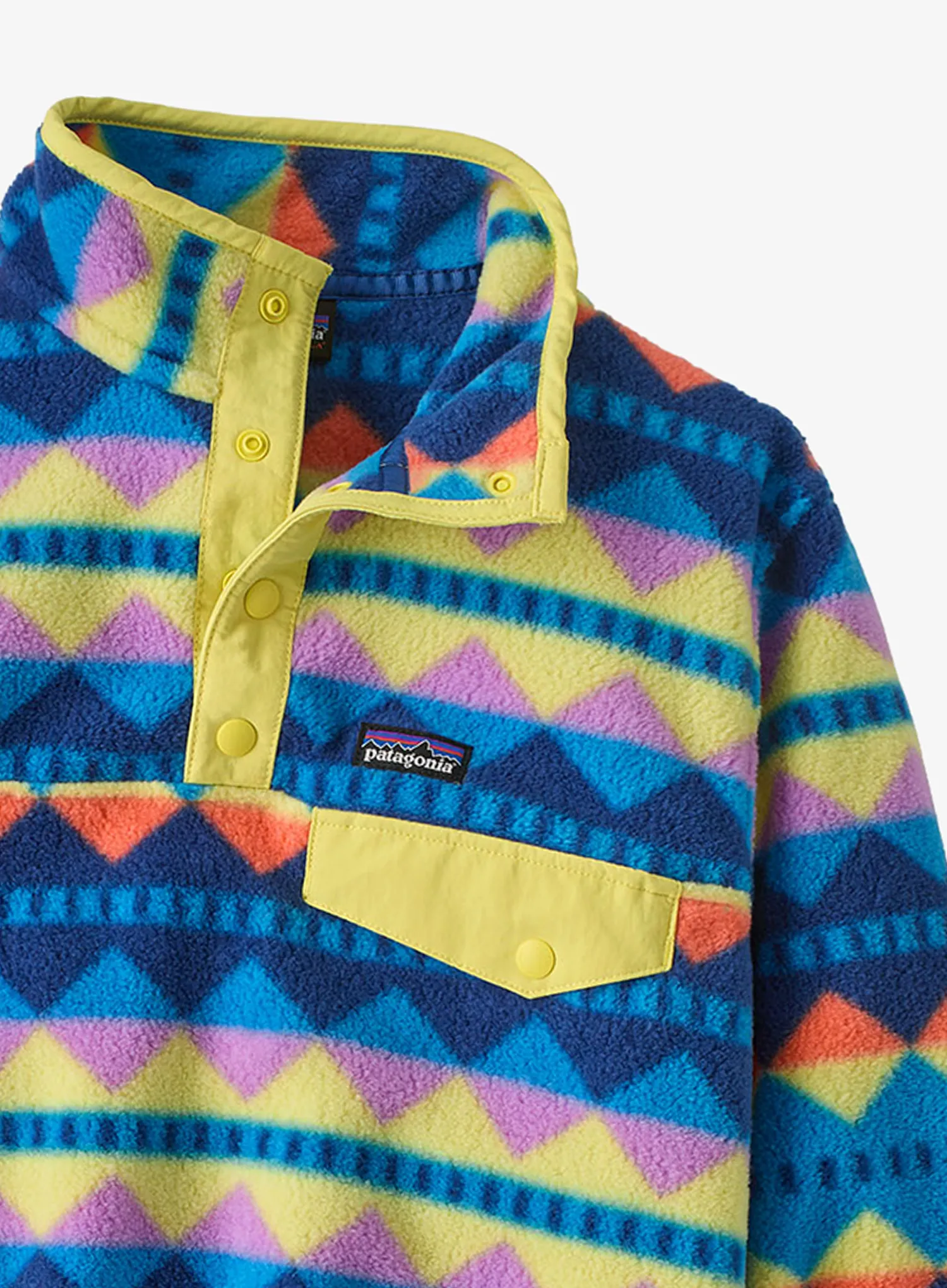 Vaikiškas džemperis Patagonia LW Synchilla Snap-T Pullover - diamond stripe/uplift blue