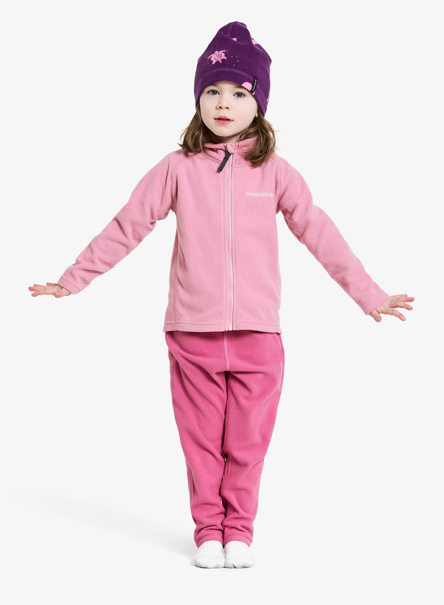 Džemperis mergaitėms Didriksons Monte Full Zip - light heather pink