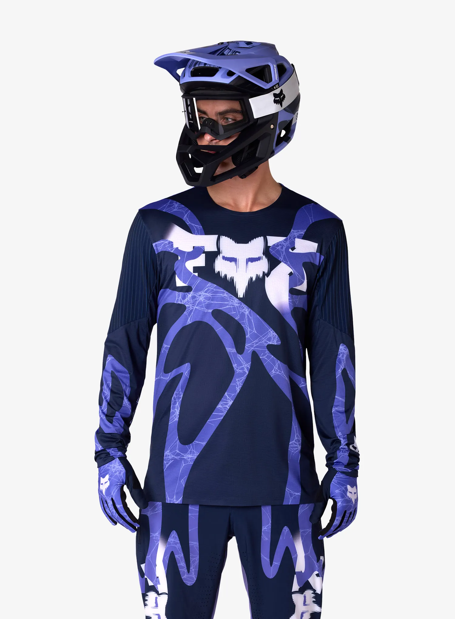 Enduro džemperis Fox Flexair LS Jersey Diffuse SE - blueberry