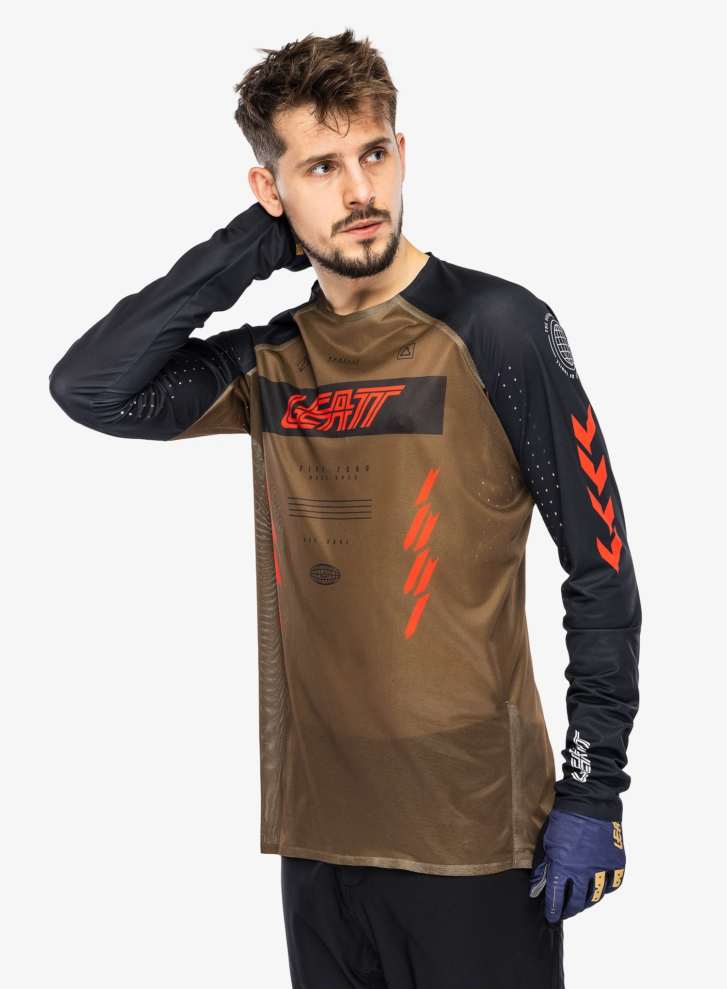 Dviratininko džemperis Leatt MTB 5.0 Gravity Jersey - race brown