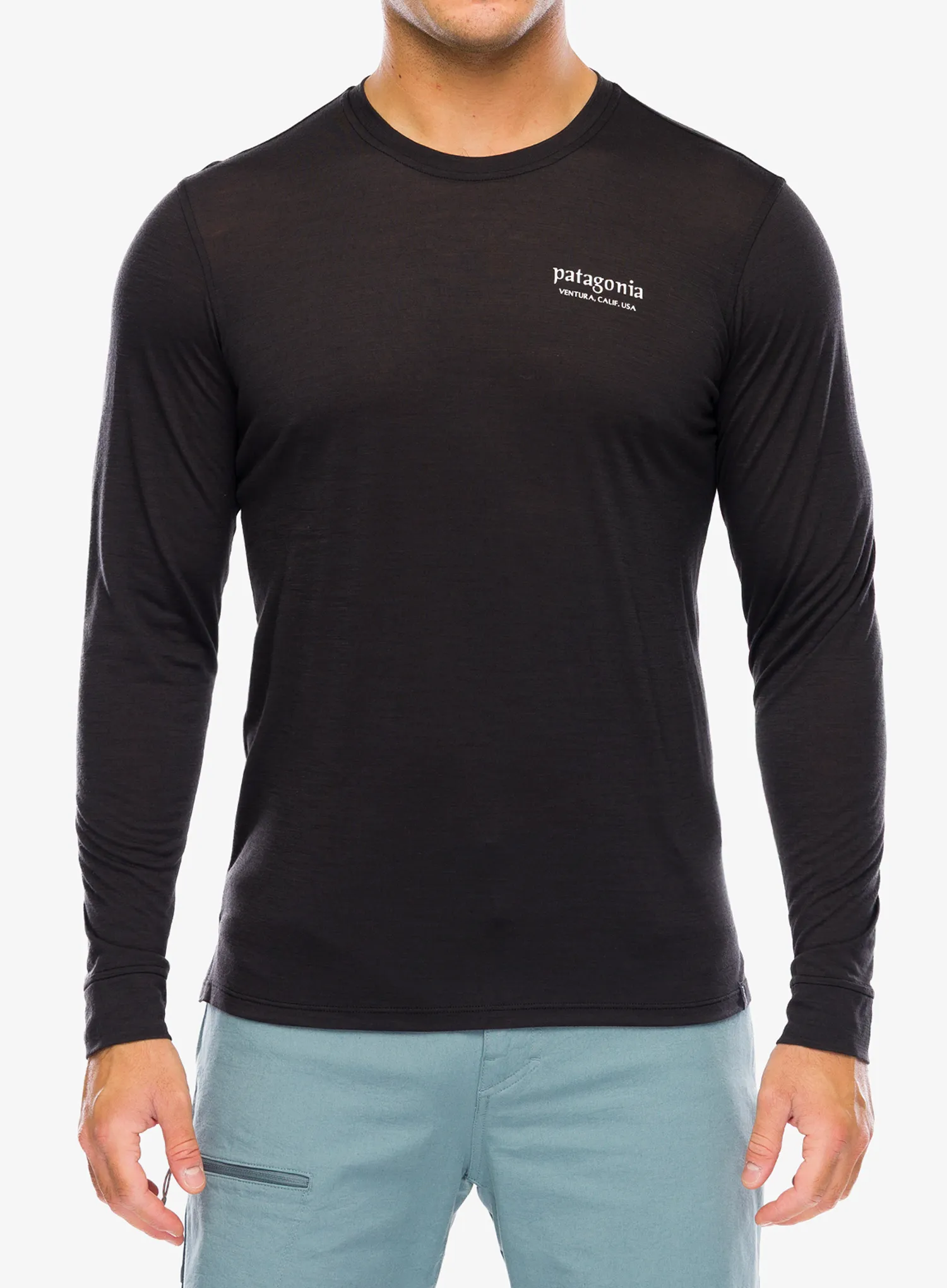 Džemperis Patagonia L/S Cap Cool Merino Graphic Shirt - heritage header black