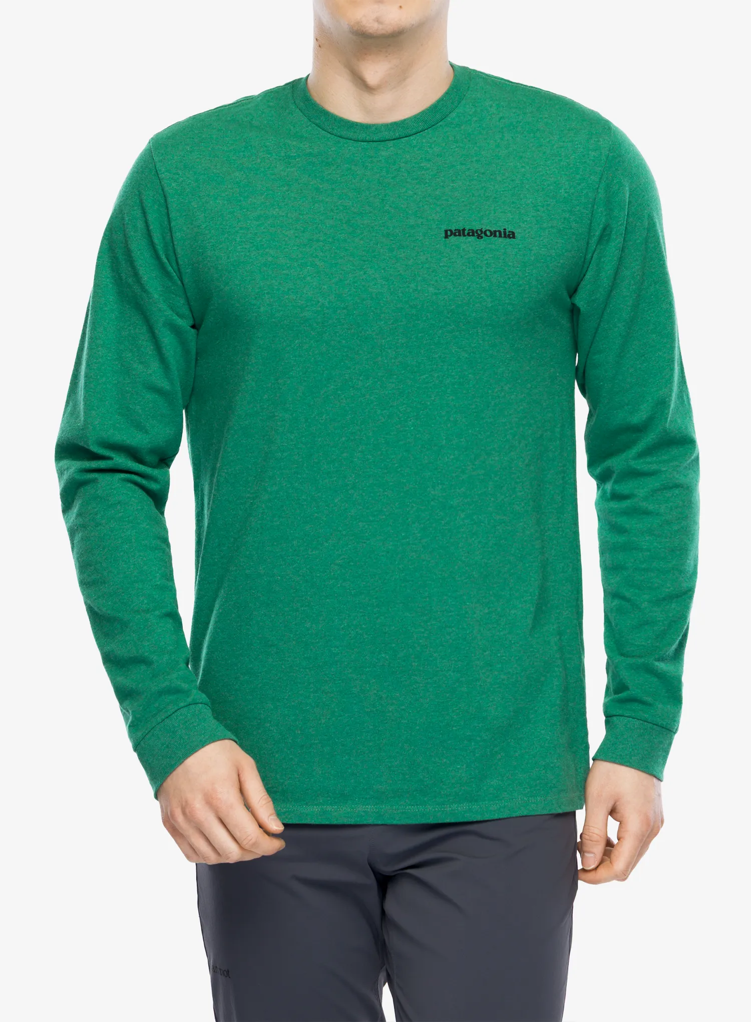 Džemperis Patagonia L/S P-6 Logo Responsibili-Tee - p-6 outline/heartleaf green