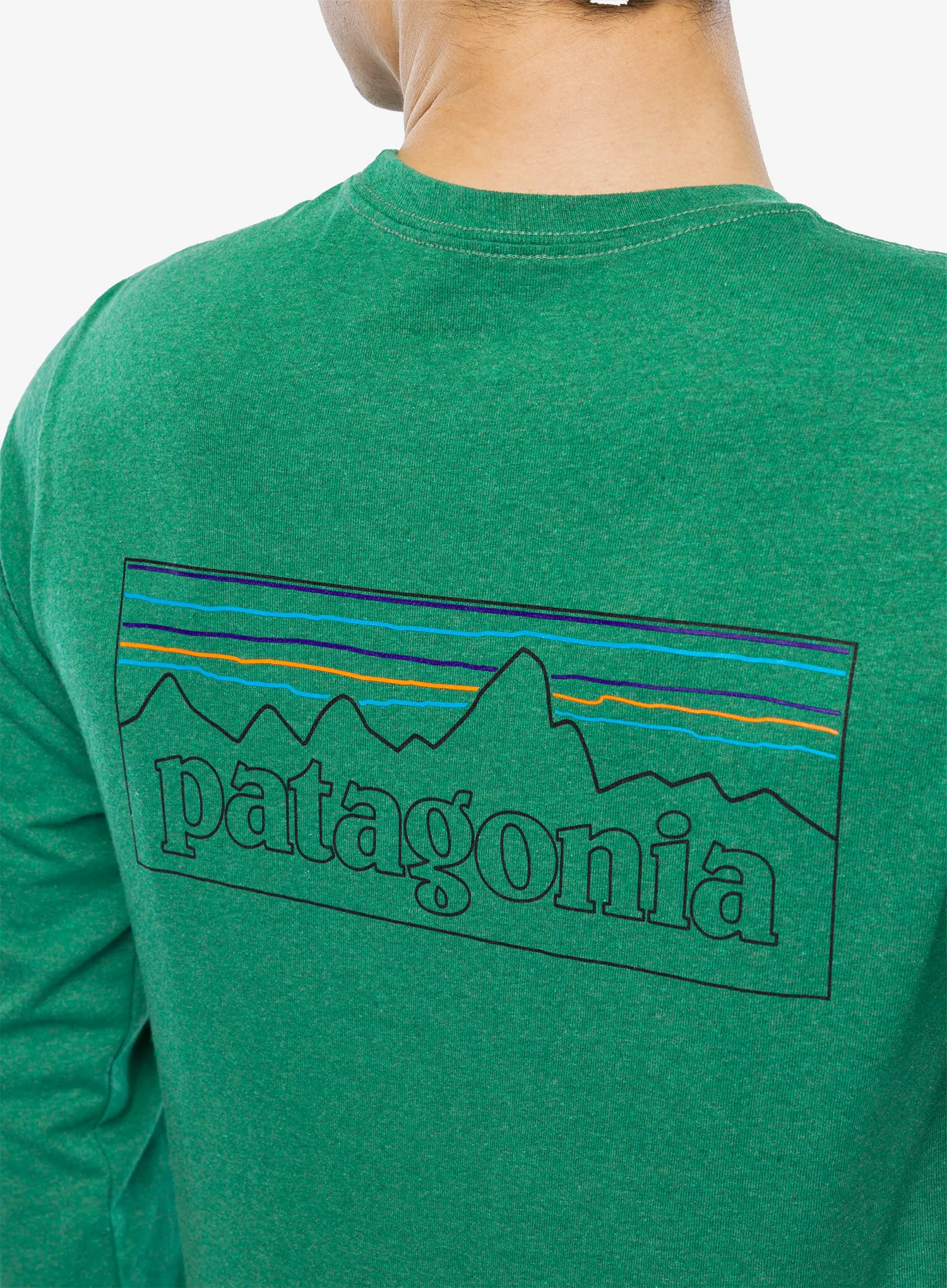 Džemperis Patagonia L/S P-6 Logo Responsibili-Tee - p-6 outline/heartleaf green
