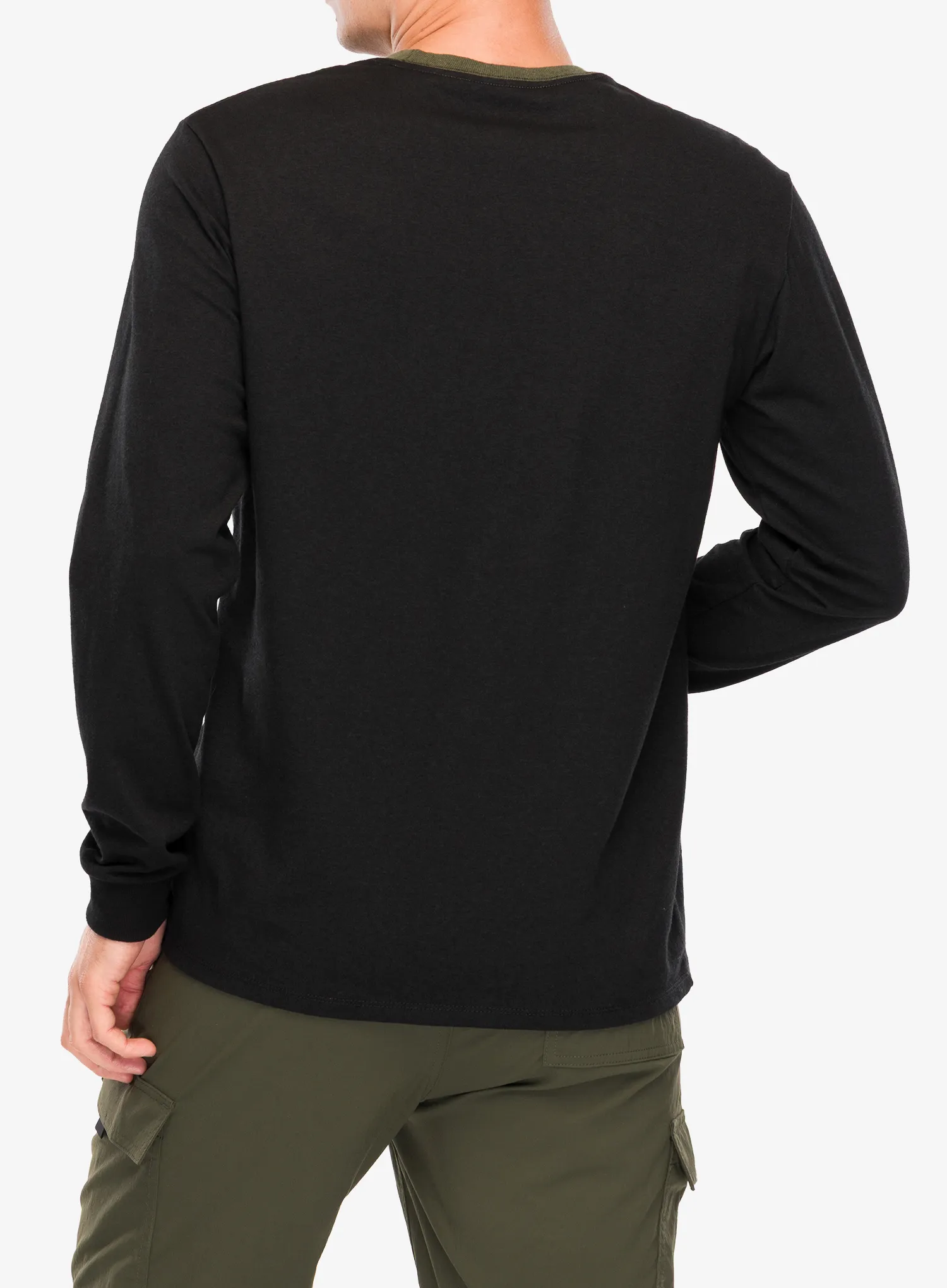 Džemperis Patagonia L/S Shop Sticker Pocket Responsibili-Tee - black/basin green
