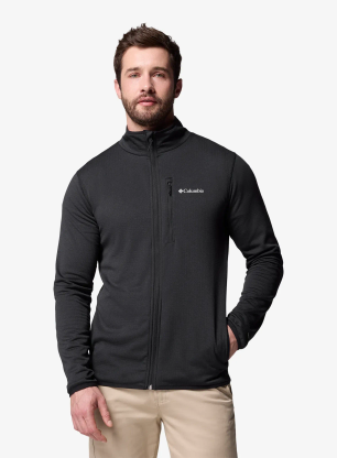 Flisinis džemperis Columbia Essential Hike Grid Fleece Full Zip - black
