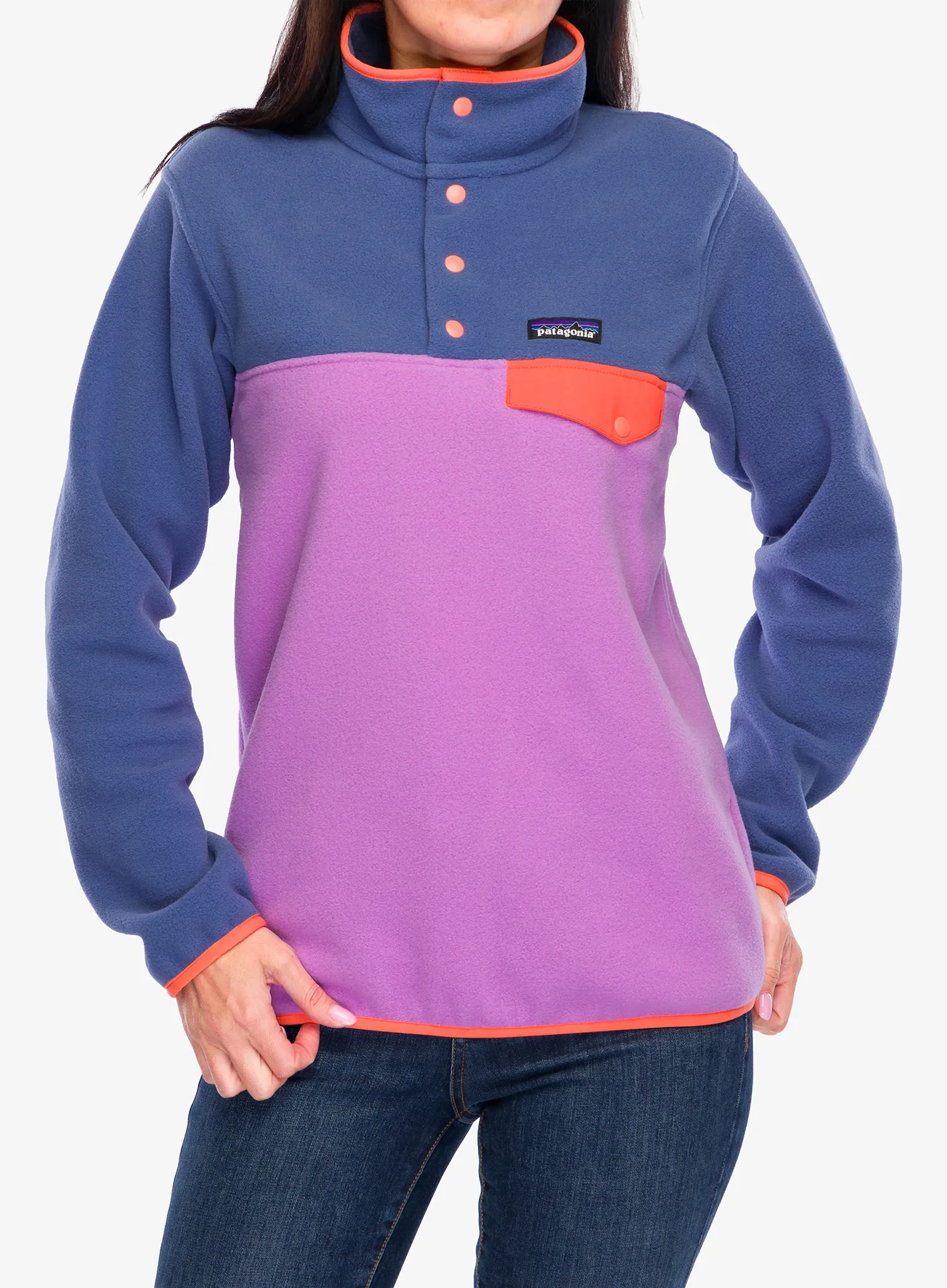 Flisinis džemperis moterims Patagonia Lightweight Synch Snap-T Pullover - brisk purple