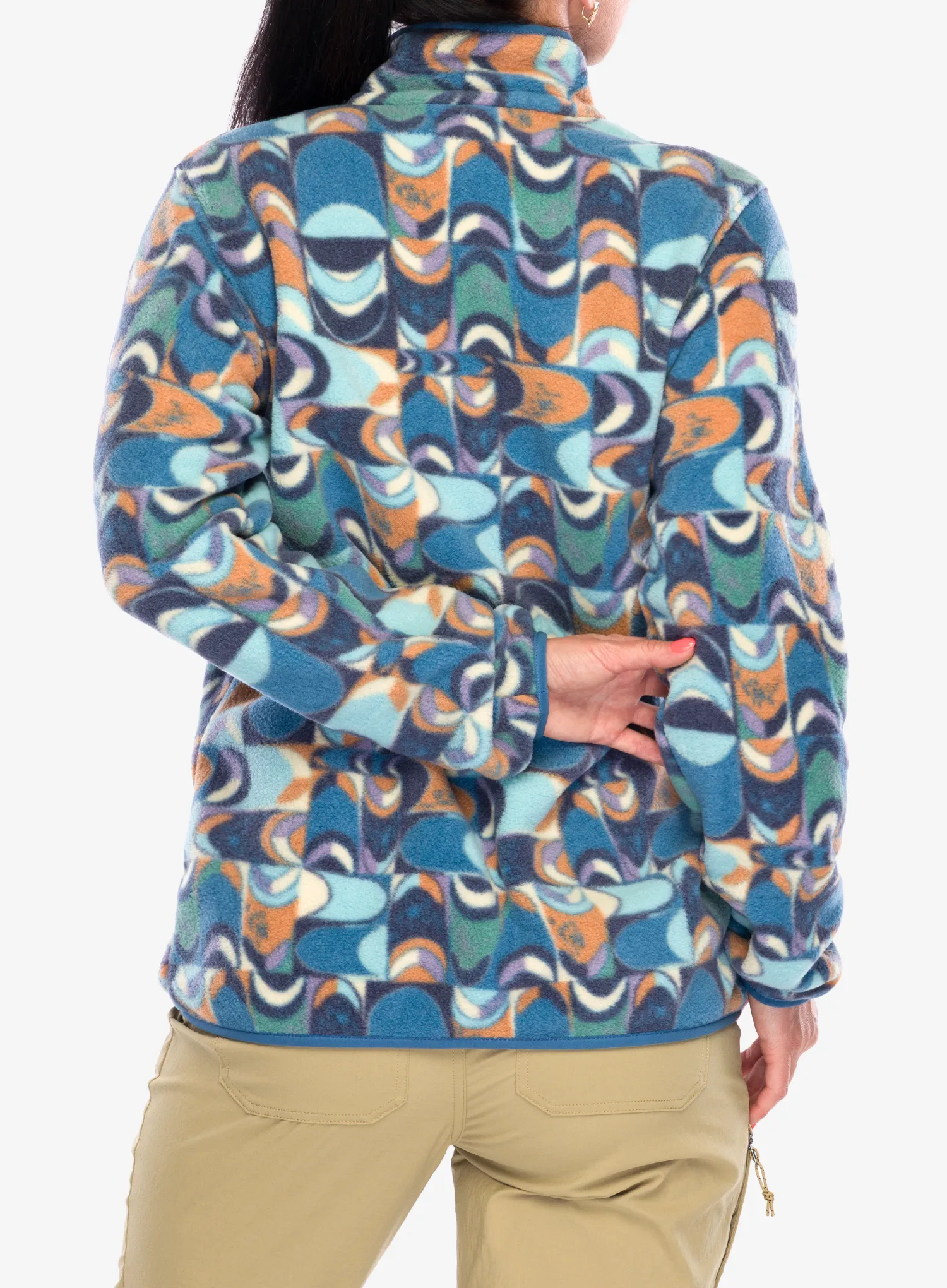 Flisinis džemperis moterims Patagonia Lightweight Synch Snap-T Pullover - swallowtail geo/still blue