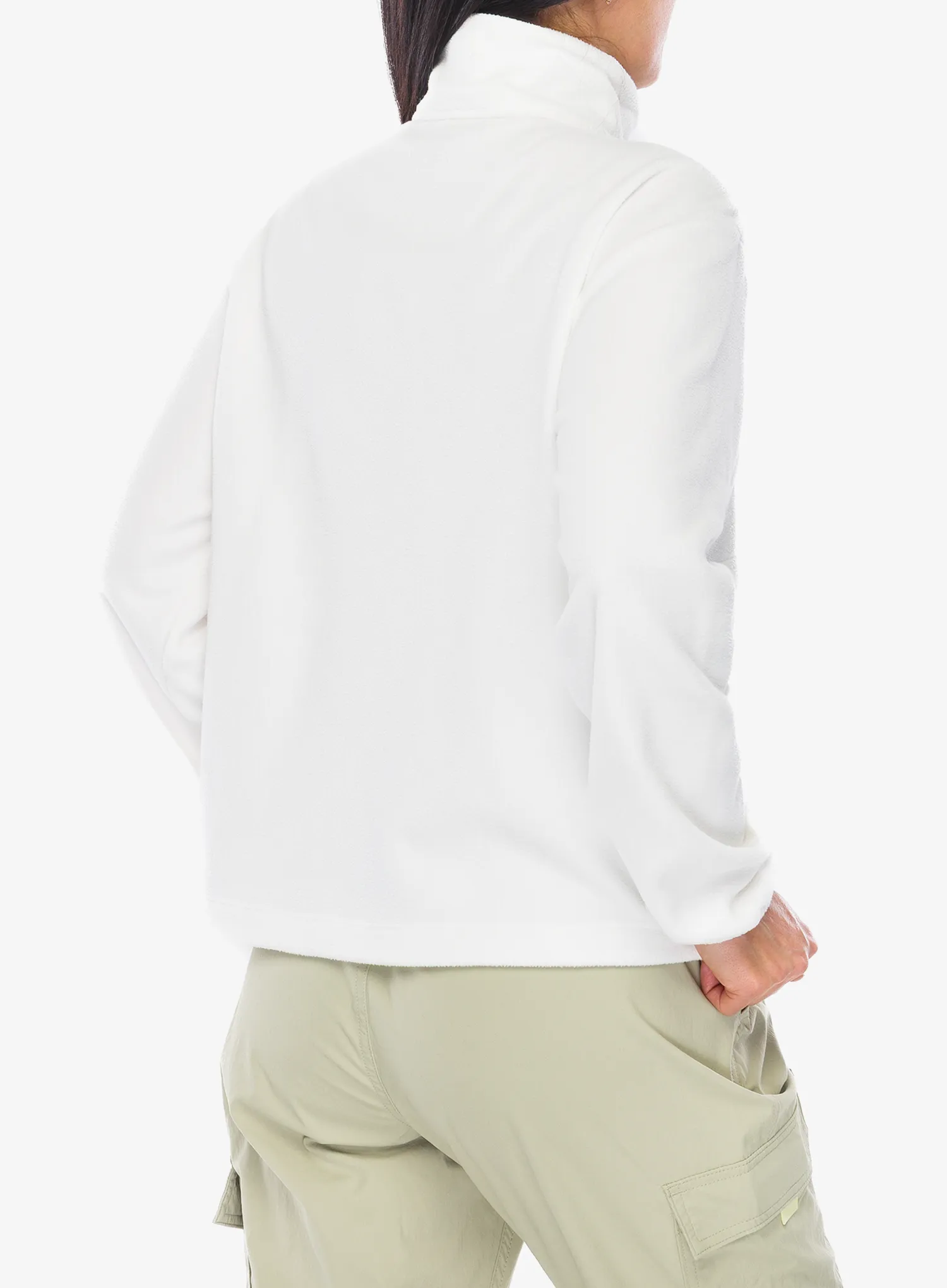 Flisinis džemperis moterims Patagonia Micro D 1/2 Zip Fleece P/O - birch white