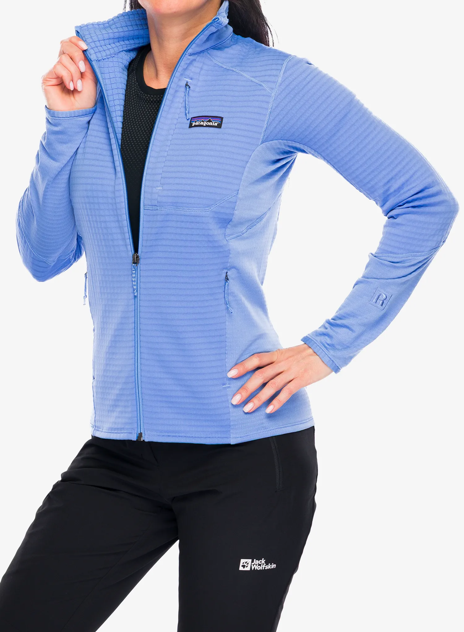 Flisinis džemperis moterims Patagonia R1 Hybrid Jacket - abundant blue