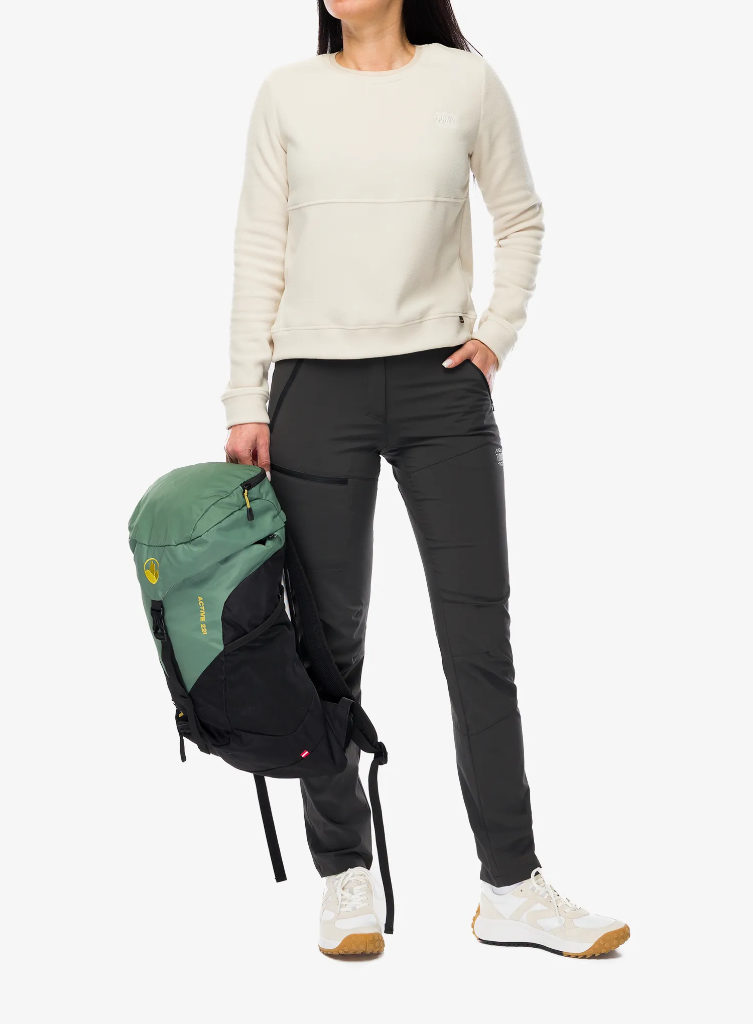 Flisinis džemperis moterims Turbat Scout Fleece - fog beige