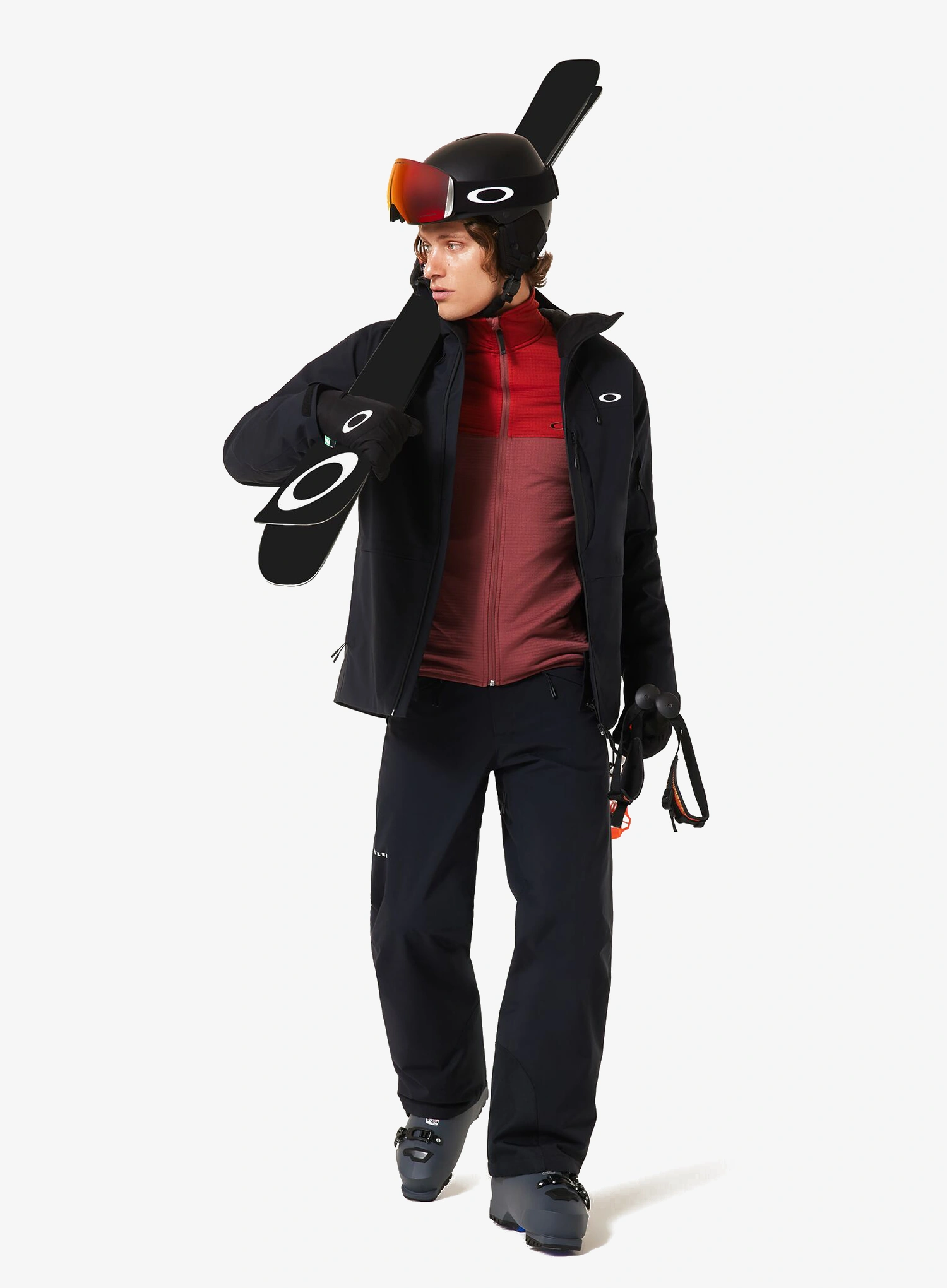 Flisinis džemperis Oakley Canopy Full Zip Sweatshirt - flame red