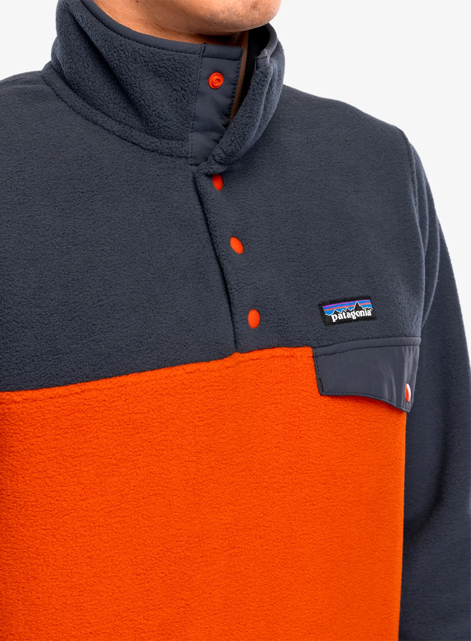 Flisinis džemperis Patagonia Lightweight Synch Snap-T Pullover - pollinator orange