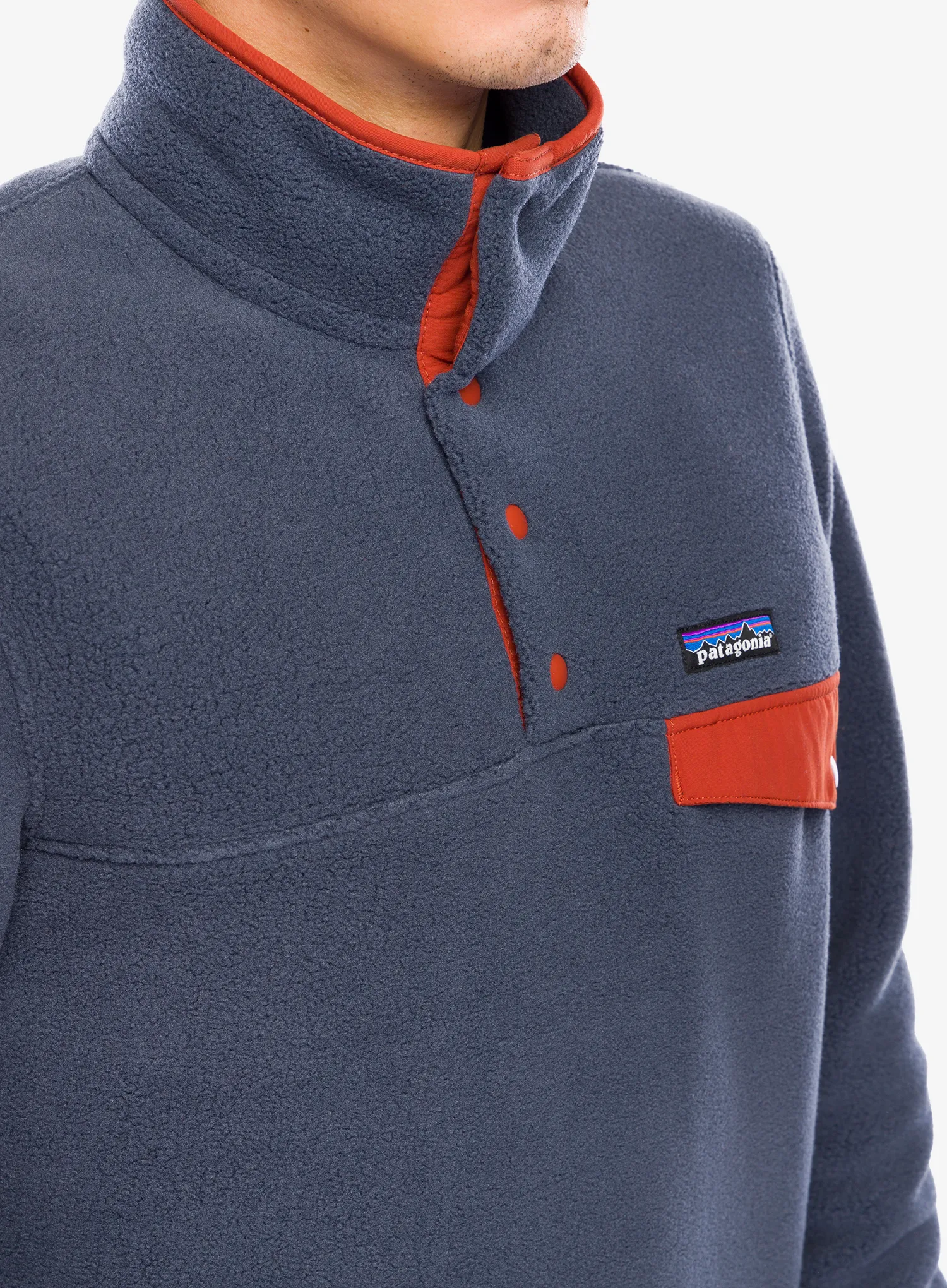 Flisinis džemperis Patagonia Lightweight Synch Snap-T Pullover - smolder blue/burnished red