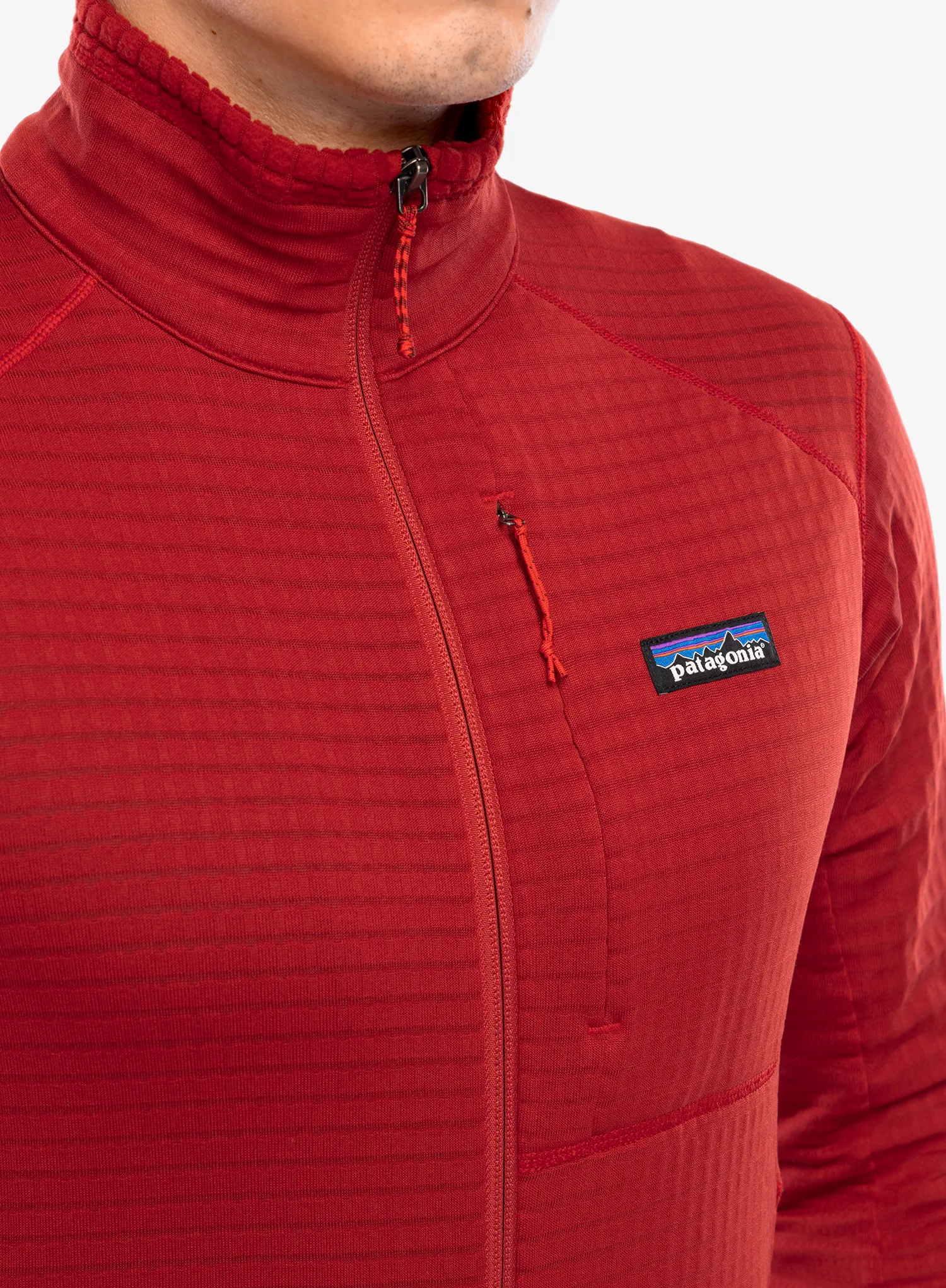 Flisinis džemperis Patagonia R1 Hybrid Jacket - amanita red