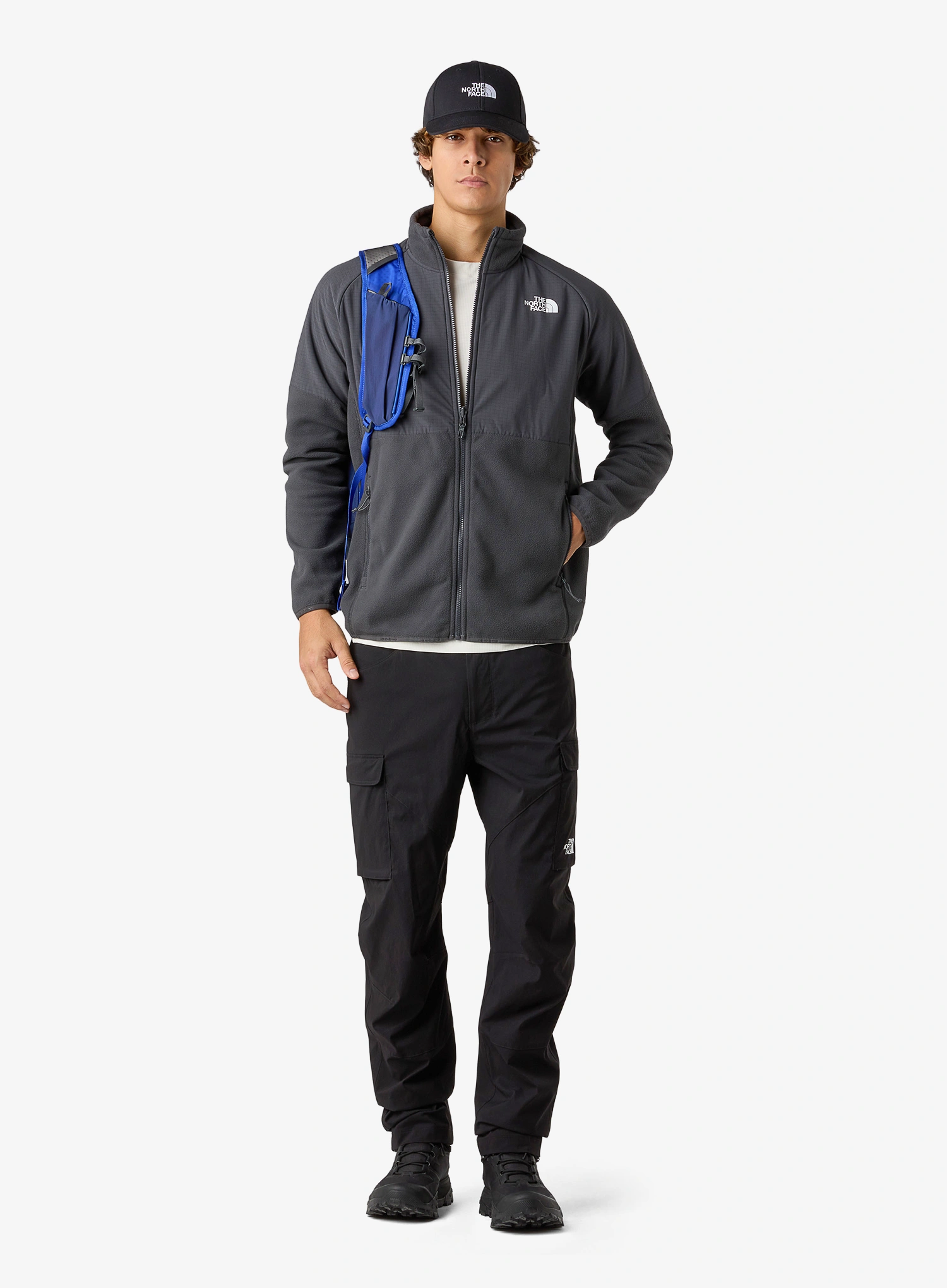 Flisinis džemperis The North Face Glacier Heavyweight Full Zip Jacket - asphalt grey/tnf black
