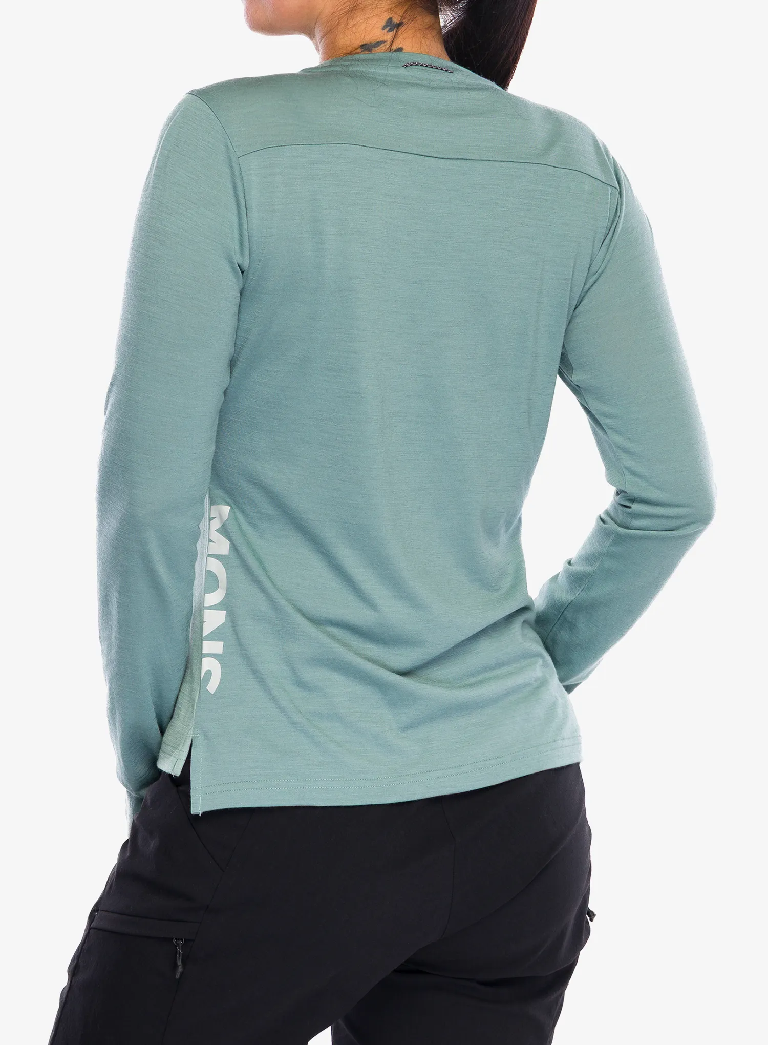 Moteriškas dviratininko džemperis Mons Royale Diversion Merino Bike Jersey Long Sleeve - dew/desert sage