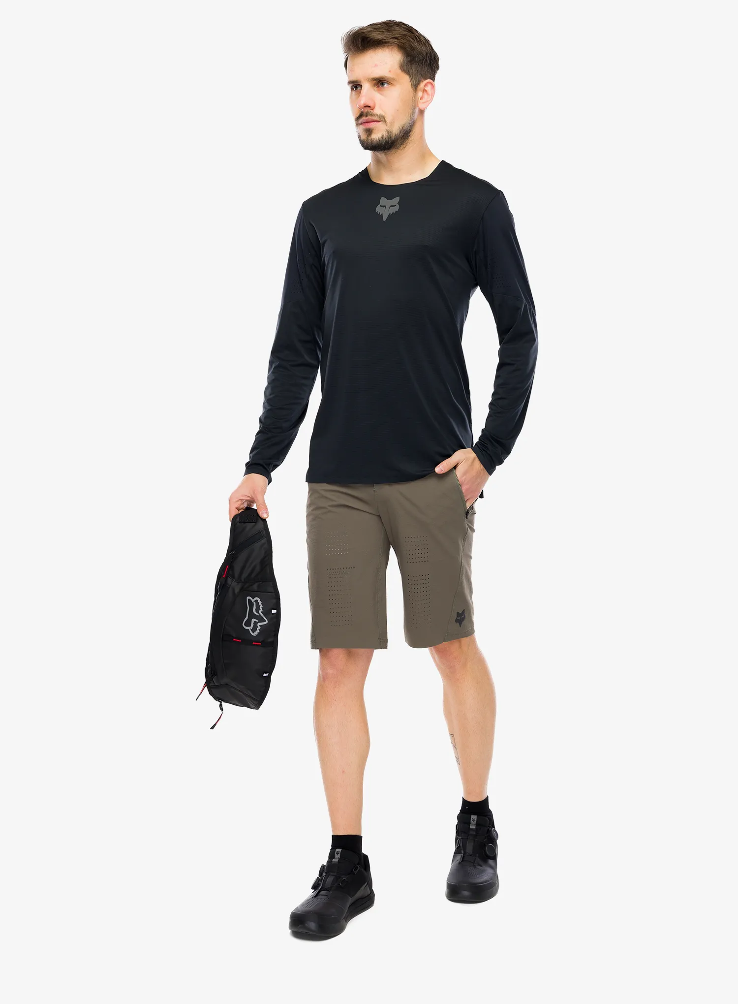 Dviratininko džemperis Fox Flexair LS Jersey - black