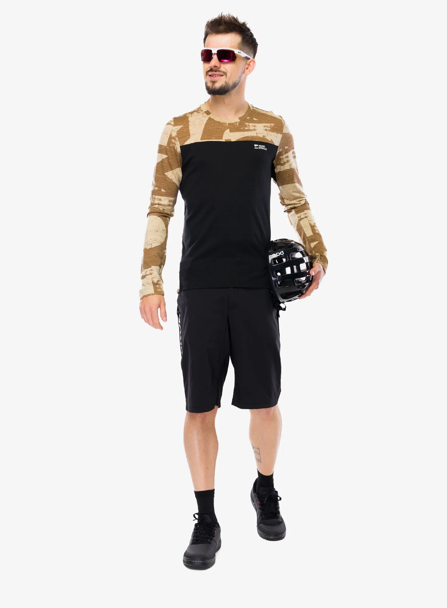 Dviratininko džemperis Mons Royale Diversion Merino Bike Jersey Long Sleeve - mr grunge/black