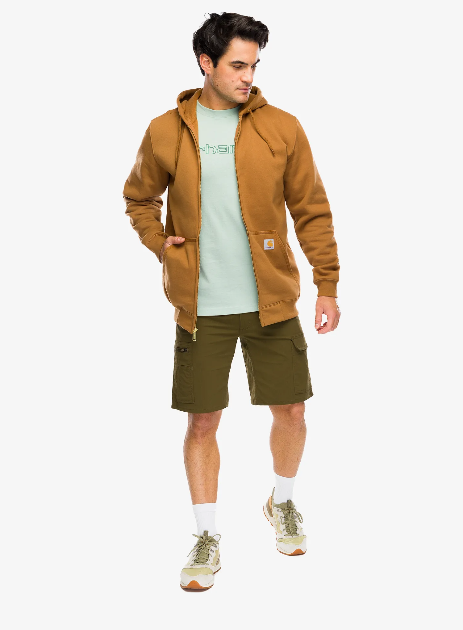 Džemperis su užtrauktuku Carhartt Marquette Full-Zip Sweatshirt - carhartt brown