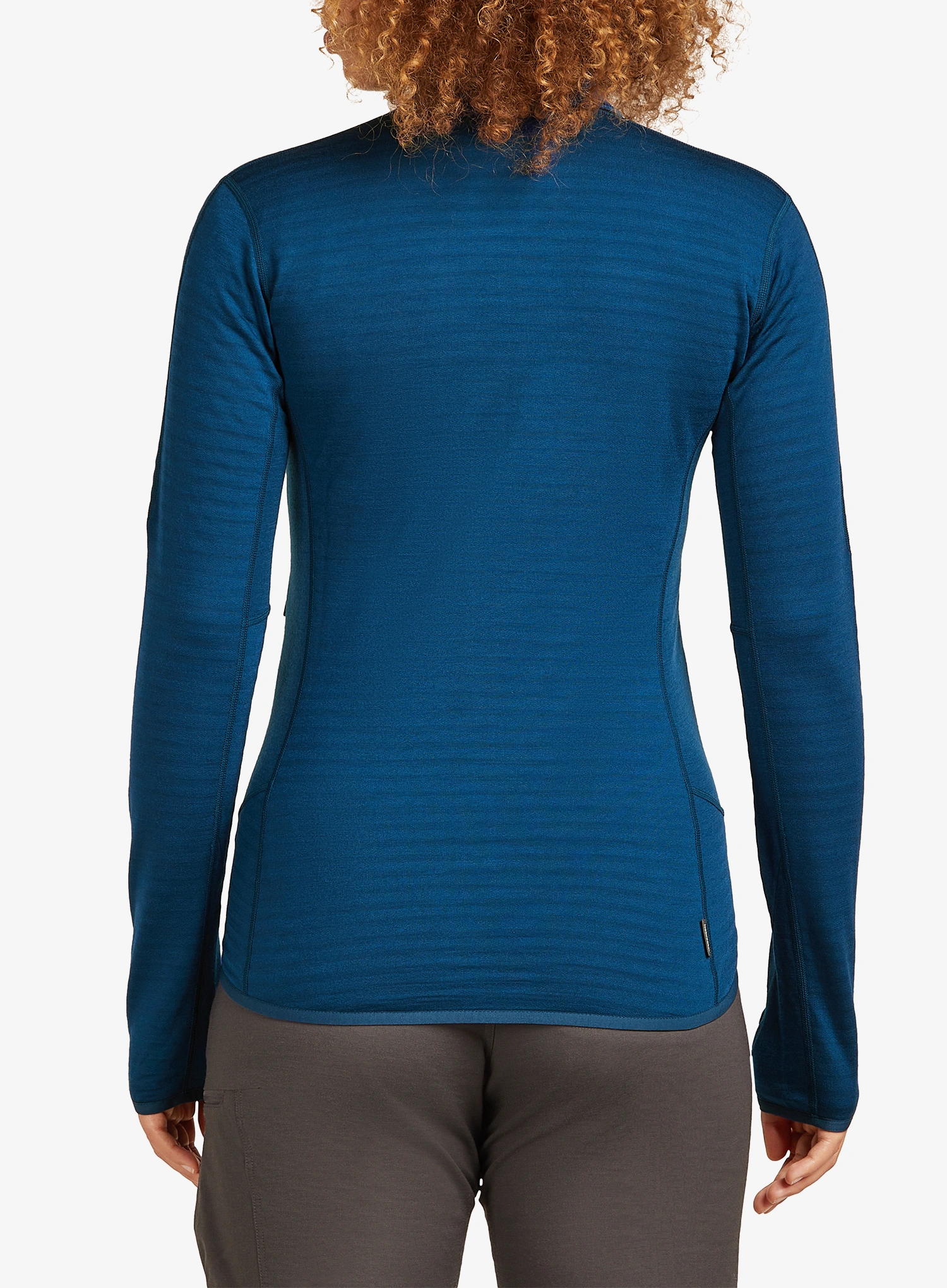 Moteriškas džemperis su užtrauktuku Icebreaker Merino Blend 300 RealFleece Descender LS Zip - atlantis
