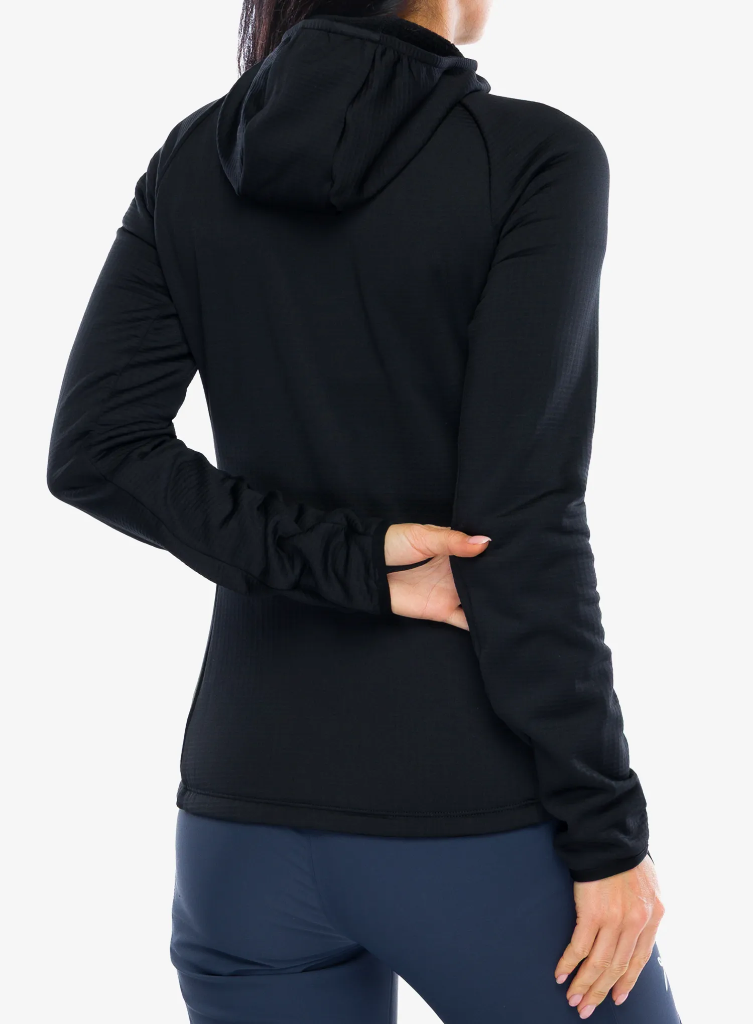 Moteriškas džemperis su užtrauktuku Montura Fadis Grid Hooded Maglia - black/black