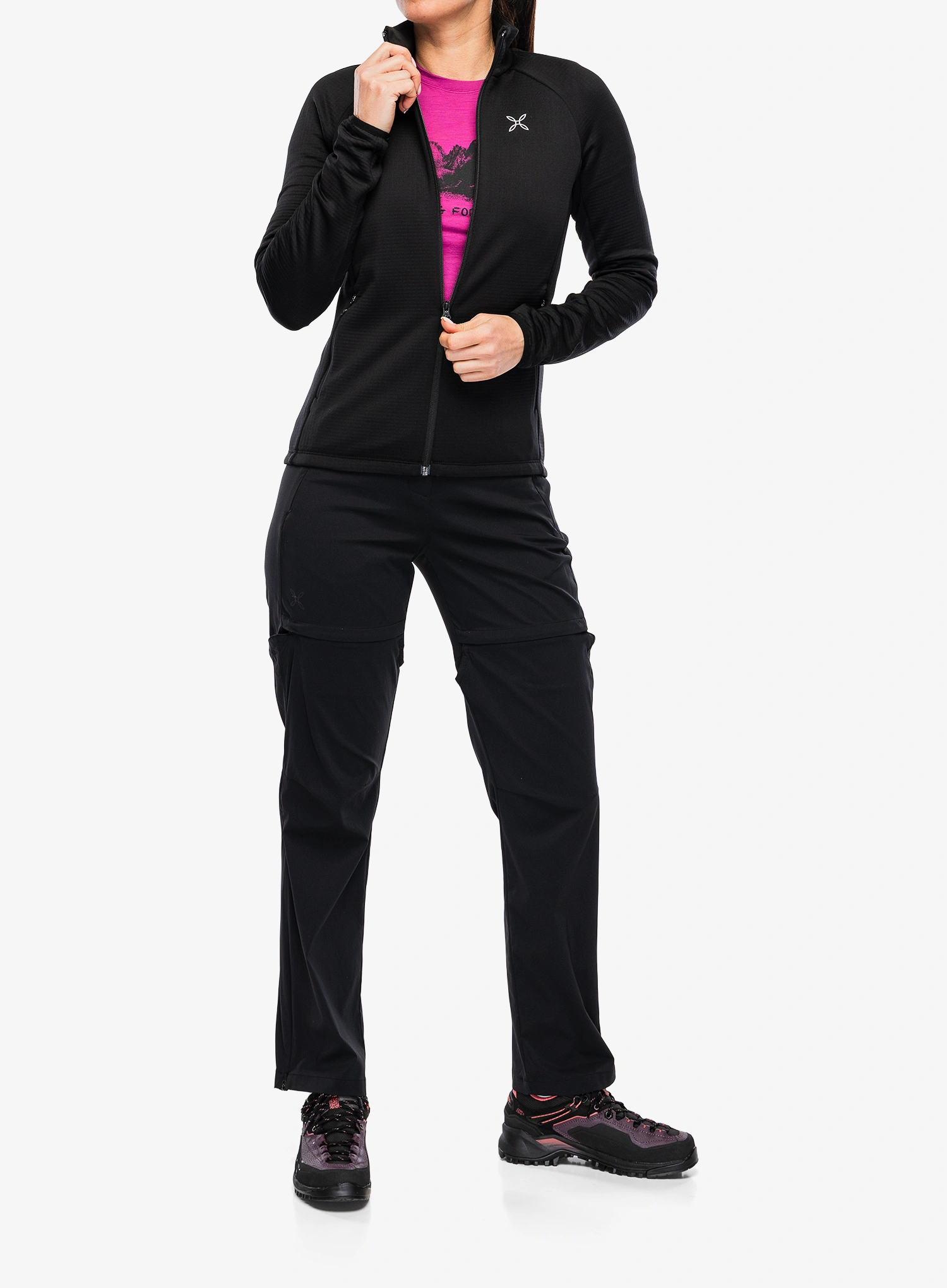 Moteriškas džemperis su užtrauktuku Montura Fadis Grid Maglia - black