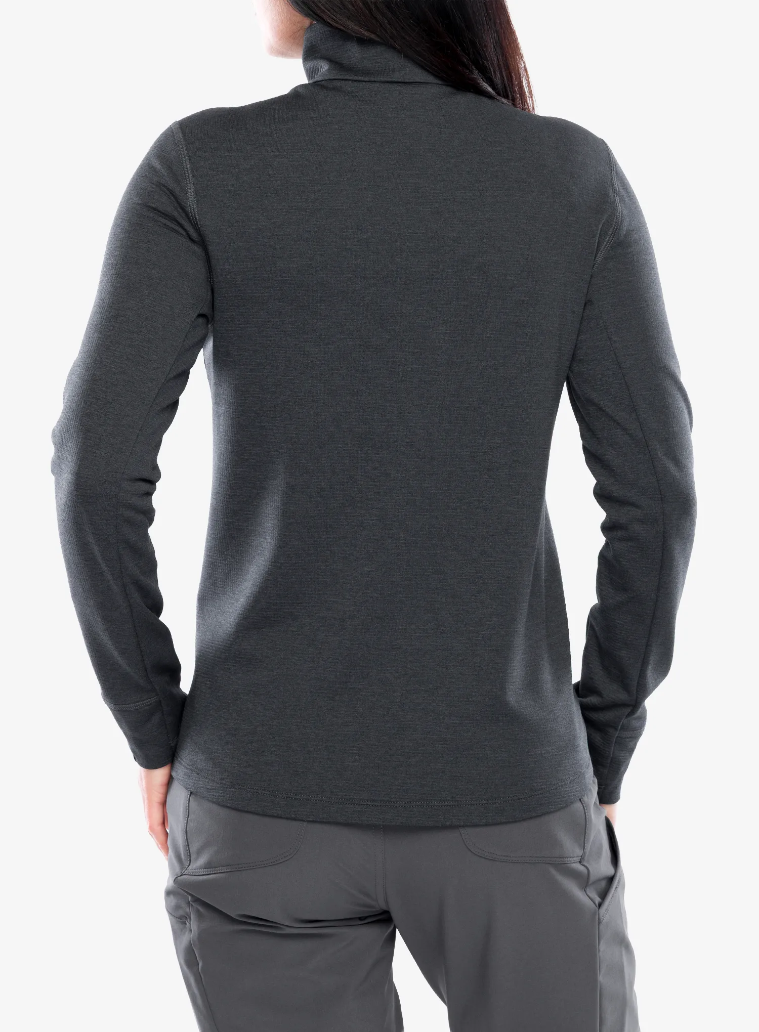 Moteriškas džemperis su užtrauktuku Odlo Grid Fleece Mid Layer Full Zip - black melange