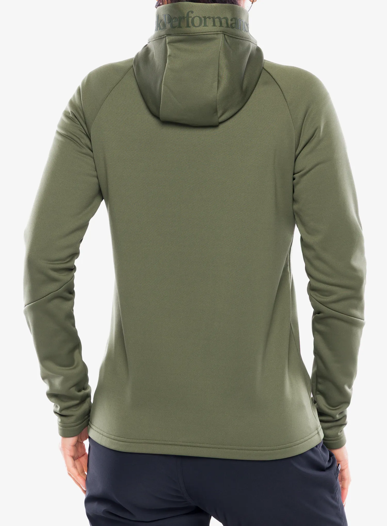 Moteriškas džemperis su užtrauktuku Peak Performance Rider Essentials Zip Hood - pine needle/pine needle
