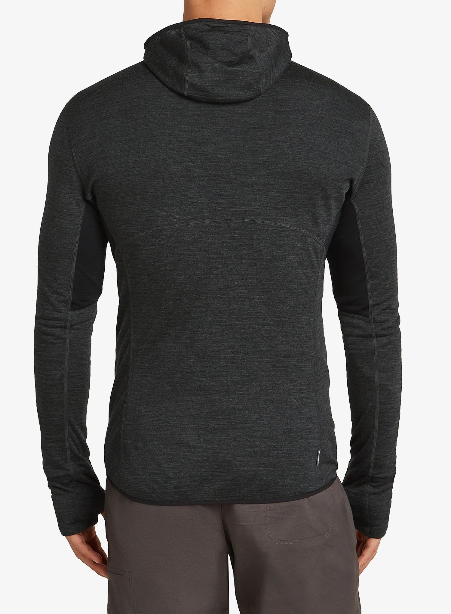 Džemperis su užtrauktuku Icebreaker Merino 200 Realfleece Descender LS Zip Hoodie - jet hthr/black/cb