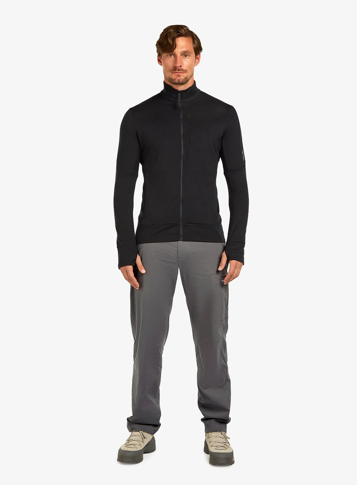 Džemperis su užtrauktuku Icebreaker Merino 260 Quantum IV LS Zip - black