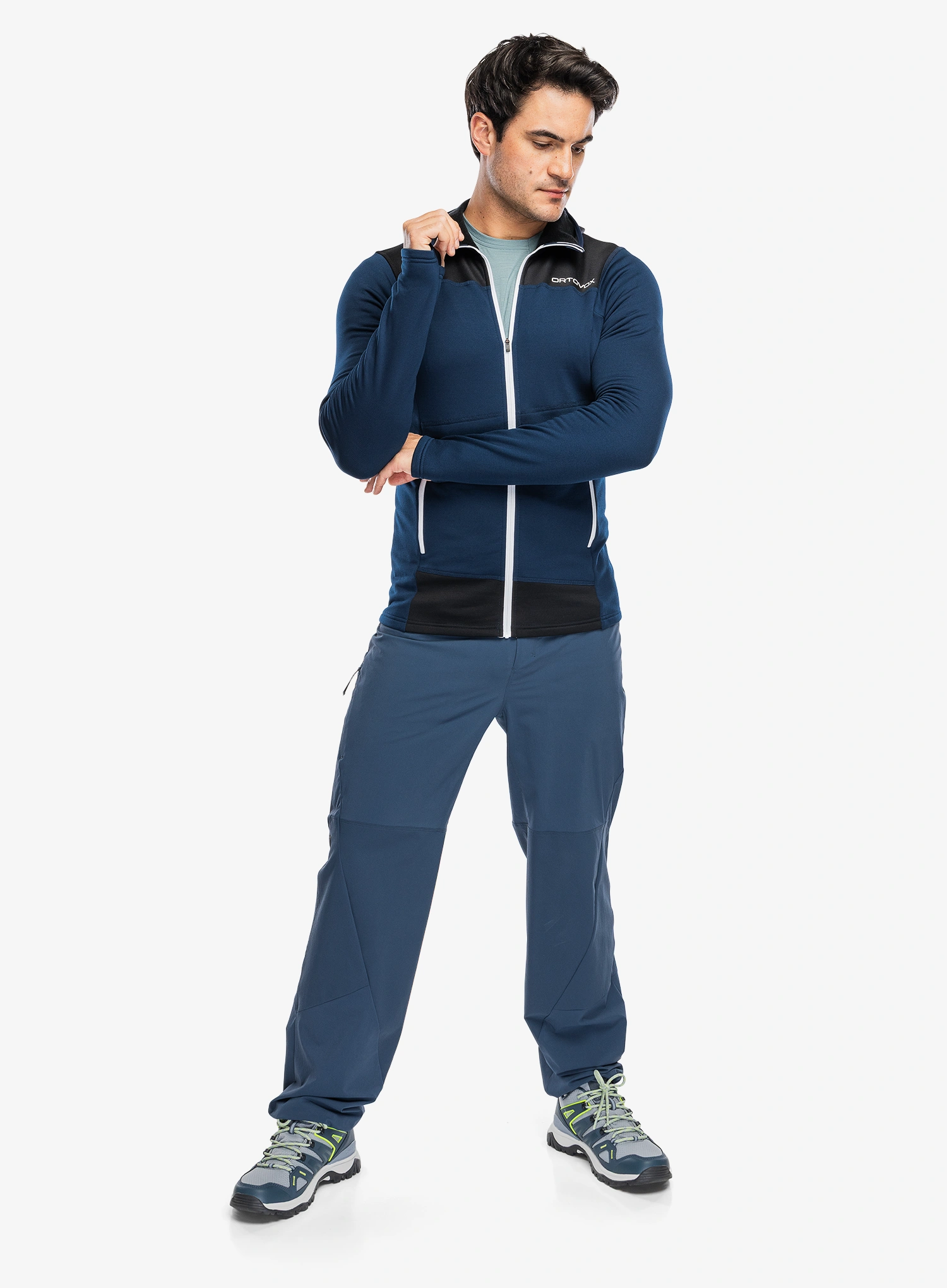 Džemperis su užtrauktuku Ortovox Fleece Light Hoody - deep ocean
