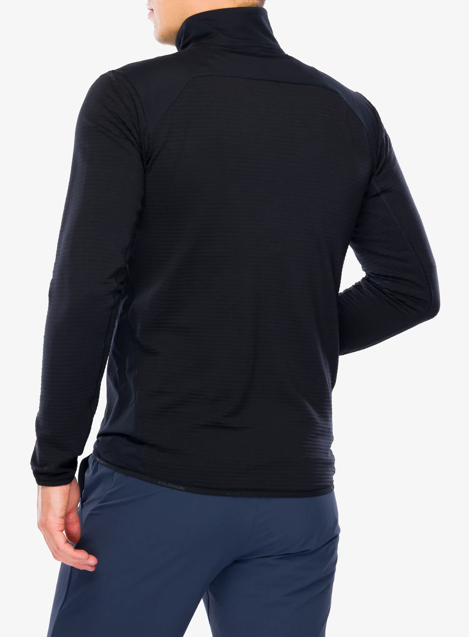 Džemperis su užtrauktuku Salomon Essential Lightwarm Hybrid - deep black