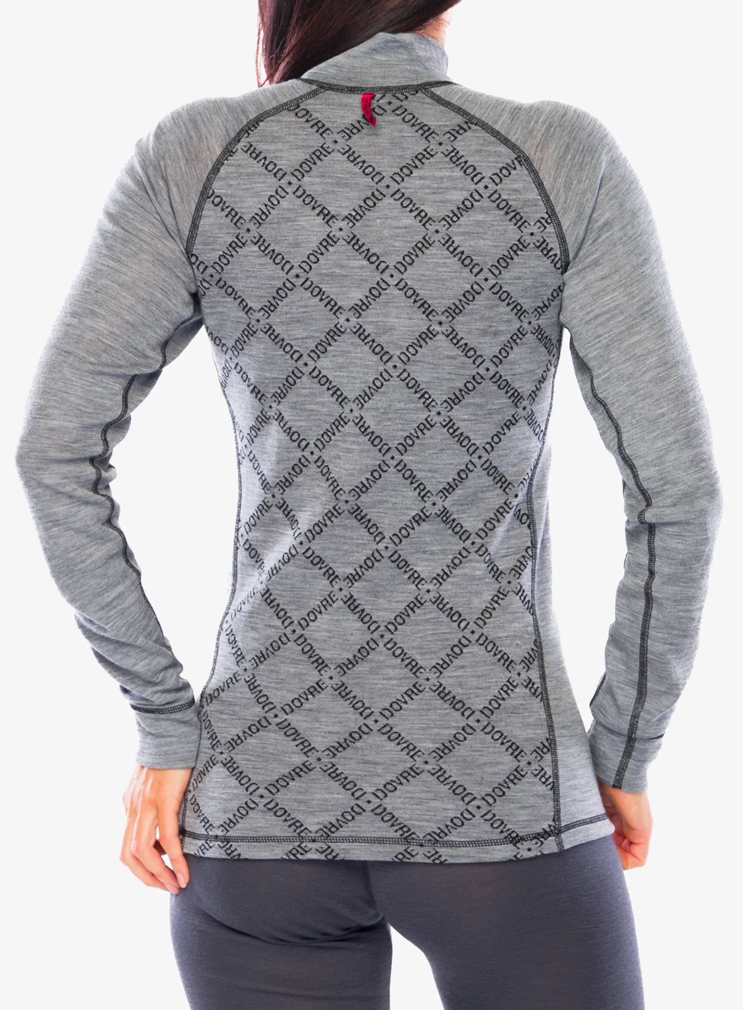 Moteriškas termoaktyvus džemperis Dovre 100% Merino Wool Half Zip - grey