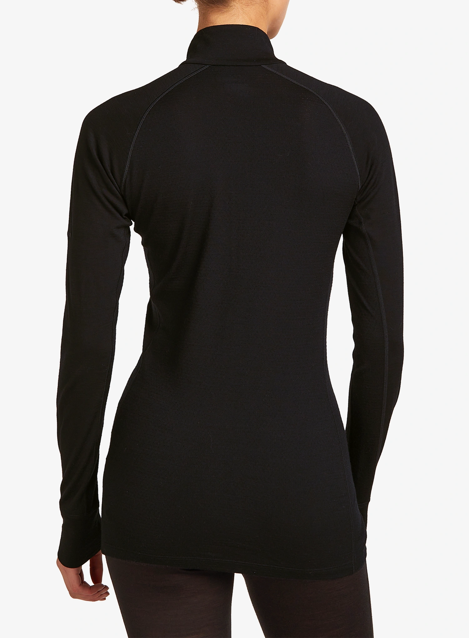 Moteriškas termoaktyvus džemperis Icebreaker Merino 200 ZoneKnit LS Half Zip - black